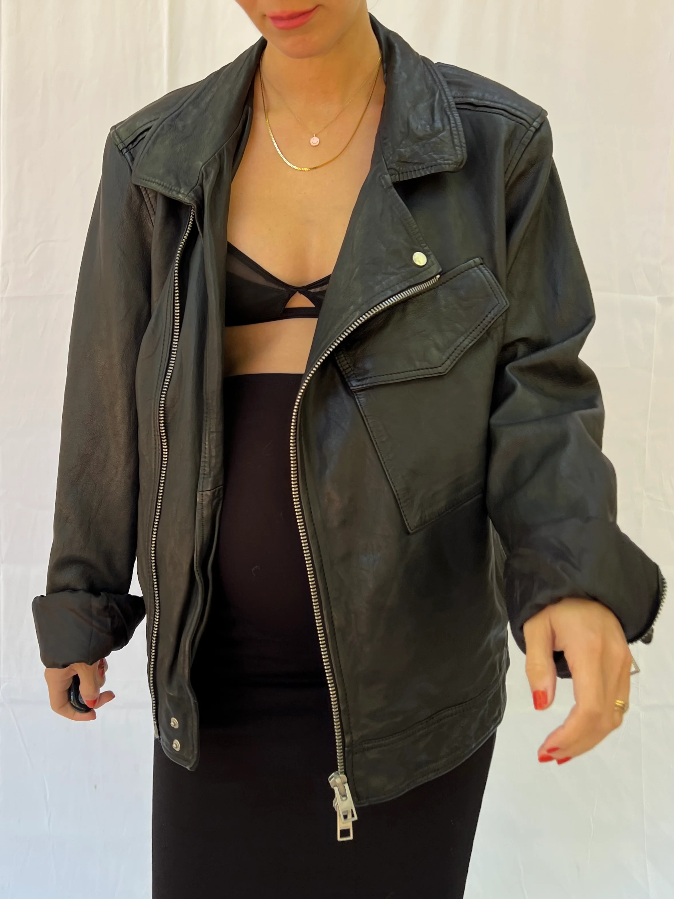 Designer Leather Moto Jacket - Image 4
