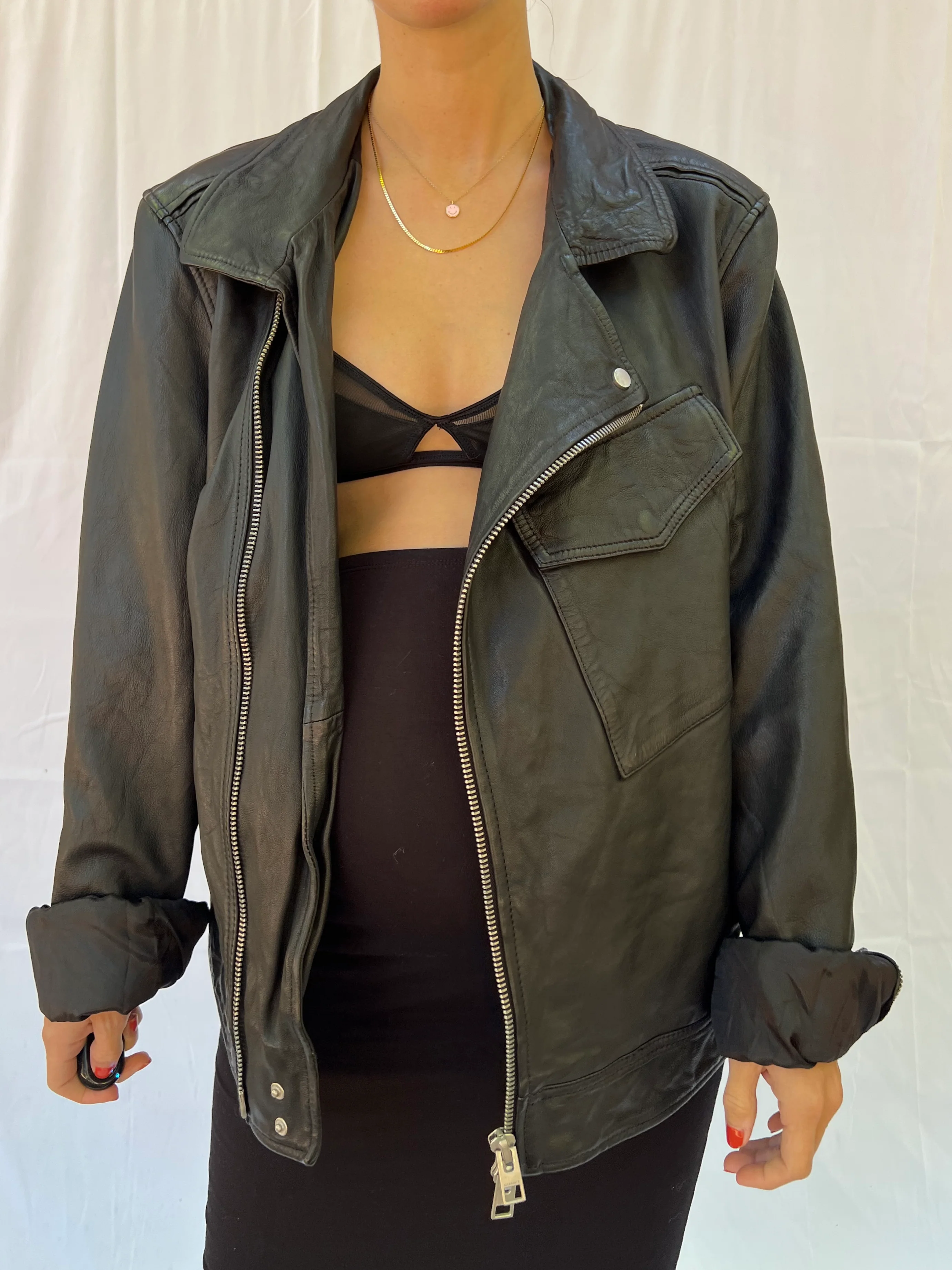 Designer Leather Moto Jacket - Image 6