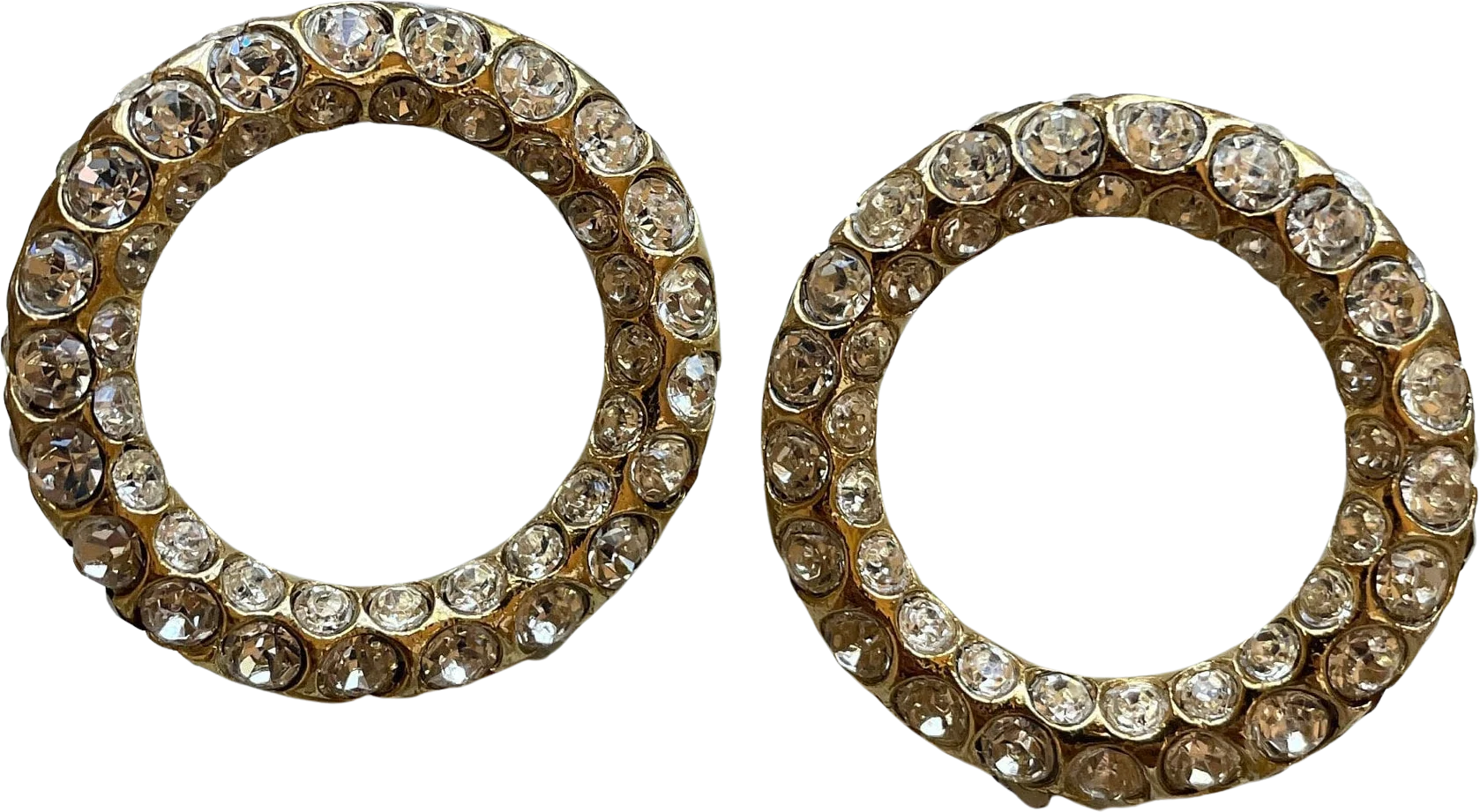 Diamante Art Deco Crystal Encrusted Ring Statement Earrings for Pierced Ears Signed Designer Vintage Runway by Ann Taylor