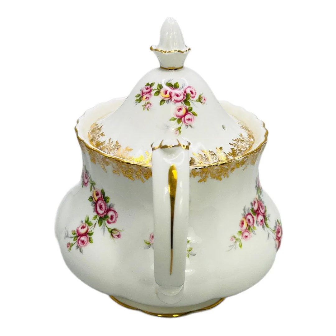 Dimity Rose Bone China England Teapot and Lid by Royal Albert LTD - Image 3