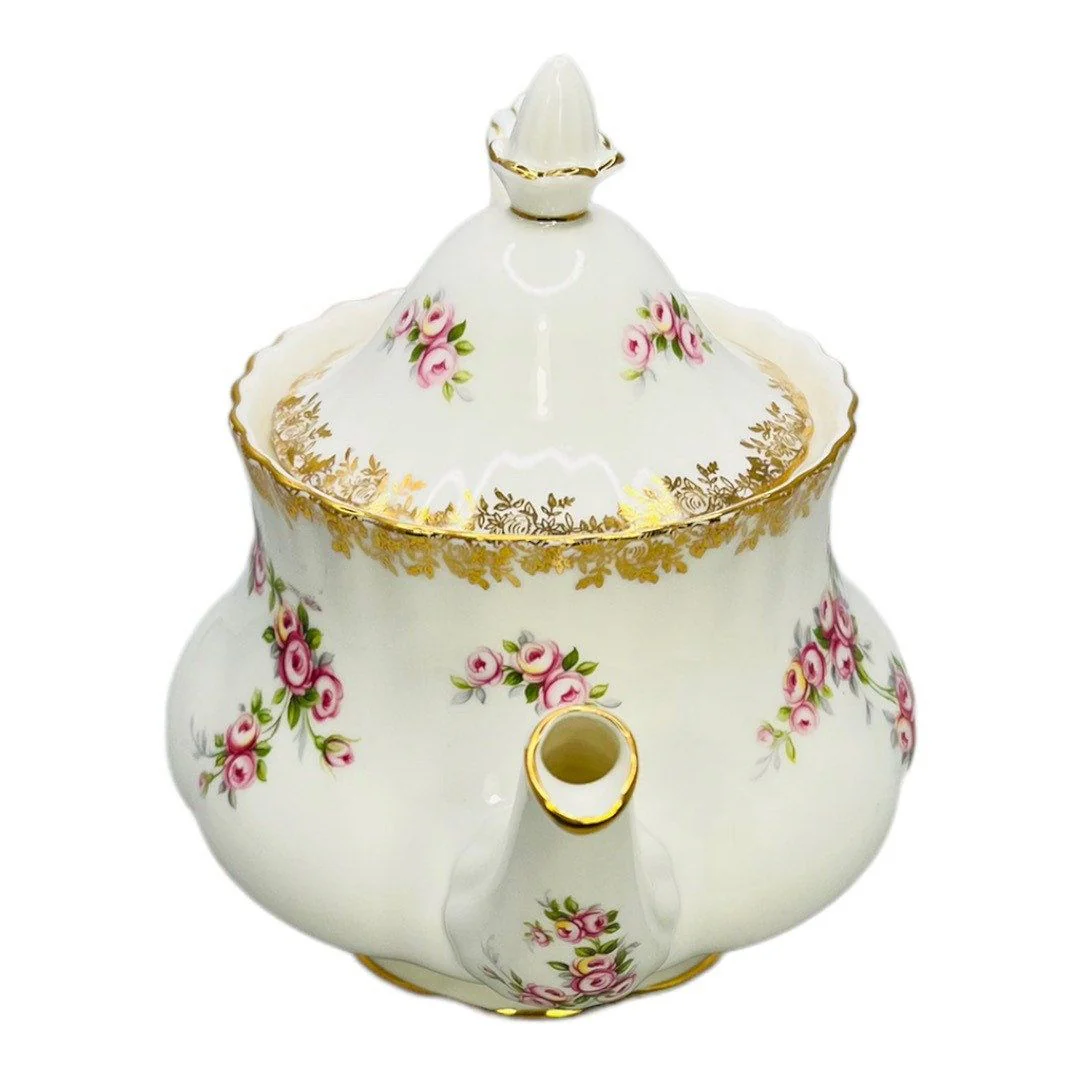 Dimity Rose Bone China England Teapot and Lid by Royal Albert LTD - Image 4
