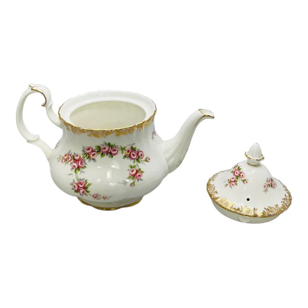 Dimity Rose Bone China England Teapot and Lid by Royal Albert LTD - Image 5