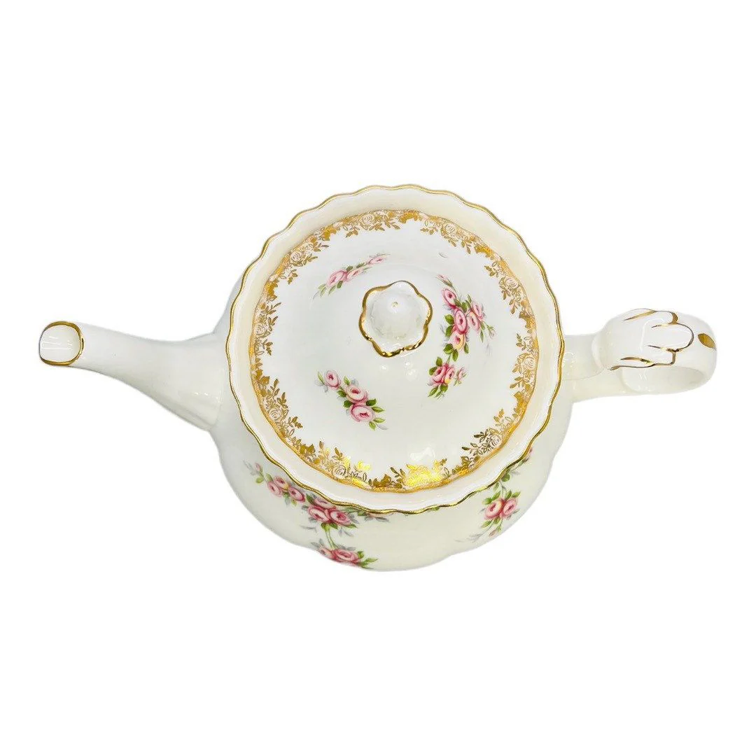 Dimity Rose Bone China England Teapot and Lid by Royal Albert LTD - Image 7