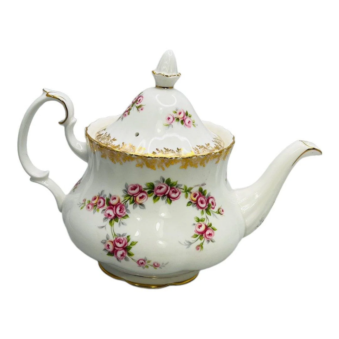 Dimity Rose Bone China England Teapot and Lid by Royal Albert LTD - Image 9