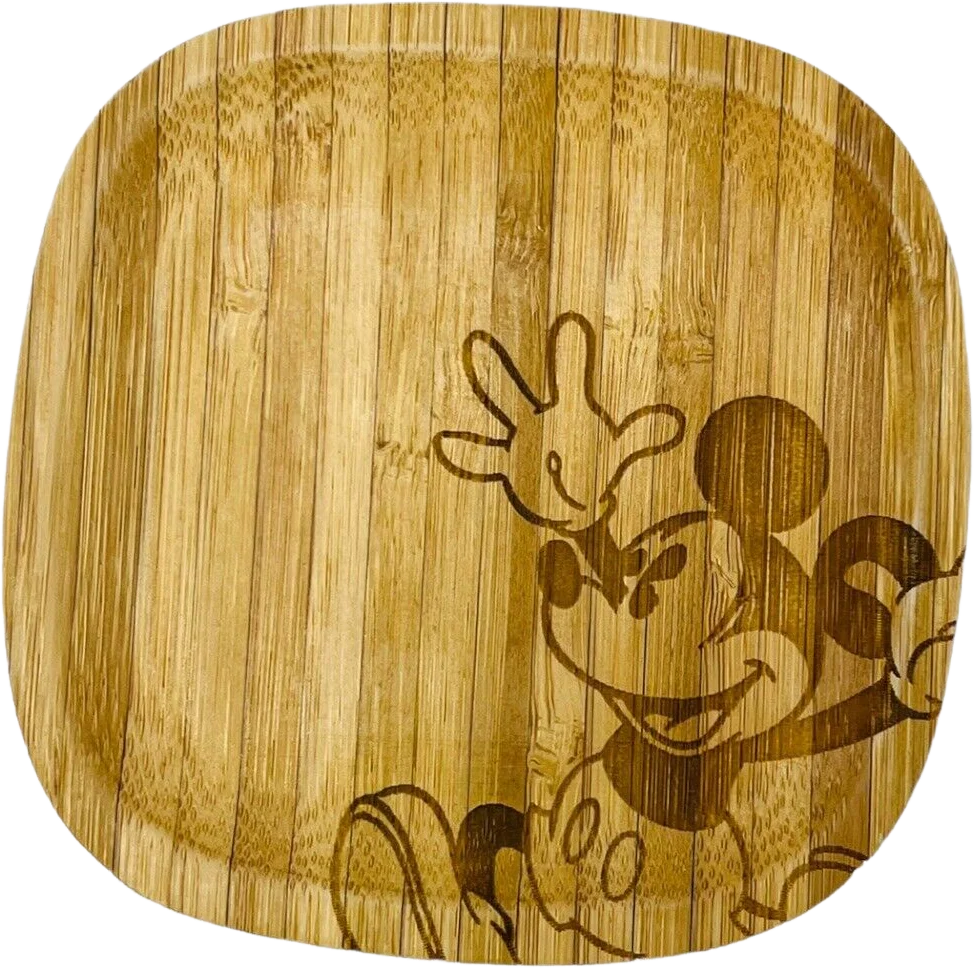 Disney Parks Mickey Mouse Bamboo Authentic Original Coaster Set of 6 Stamp Used by Disney
