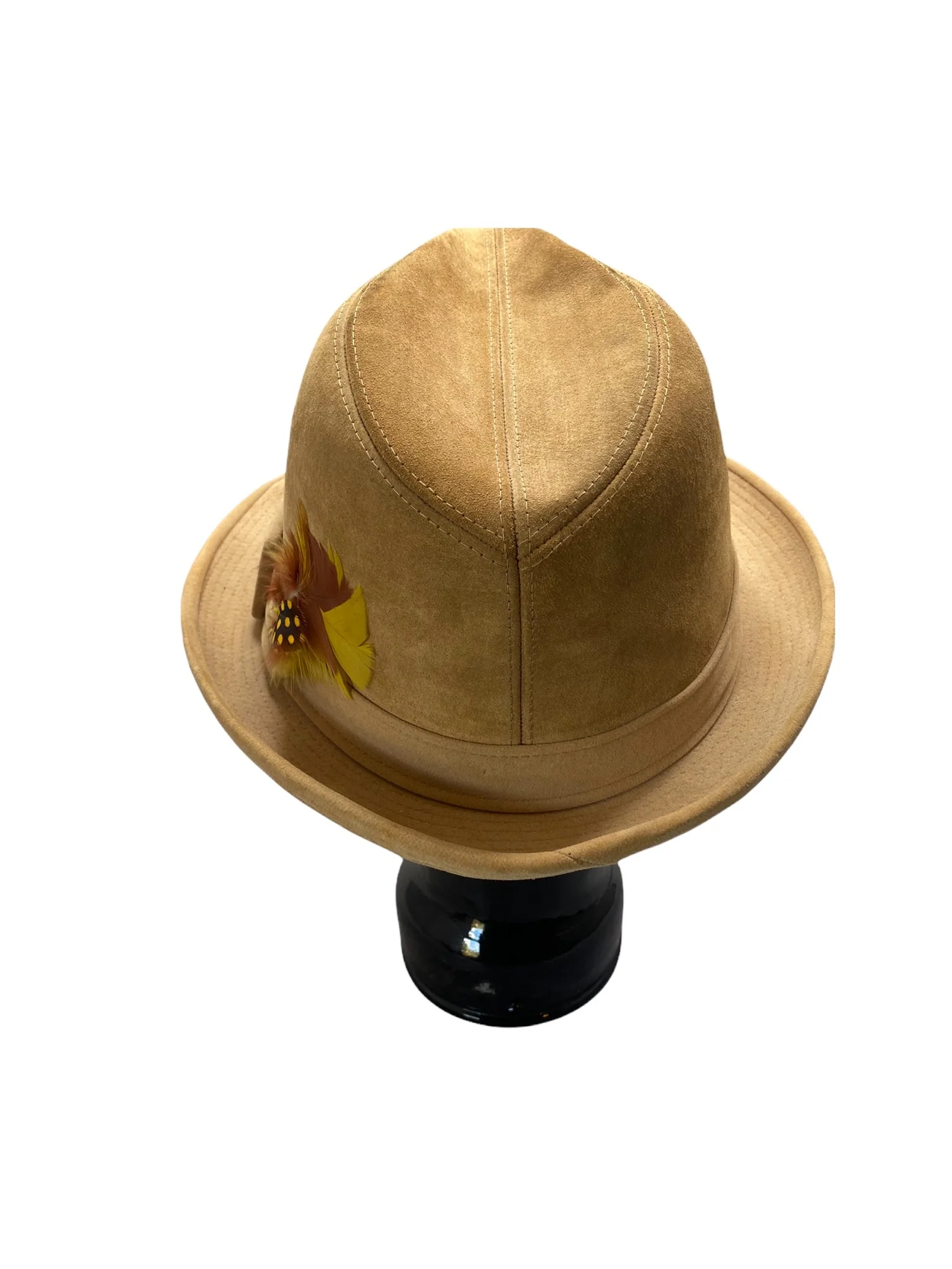 Dobbs Men’s Suede Feather Band Fedora Beige by Dobbs - Image 2