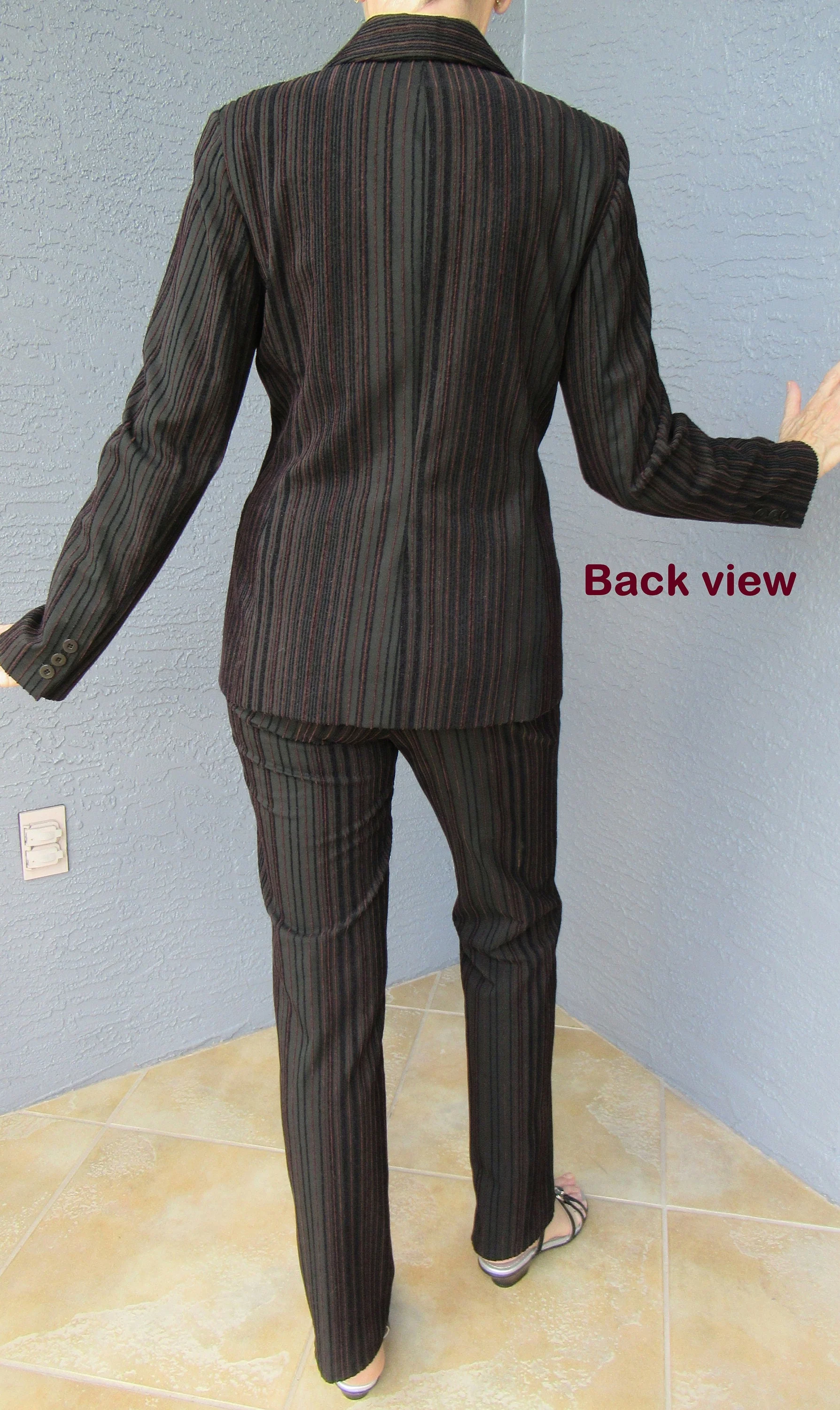 Doncaster Pant Set Stripes In Bronze On Brown Slim Style Nylon Cotton and Lycra Bonus Inc Stretch Tank Top Vintage by Doncaster - Image 10