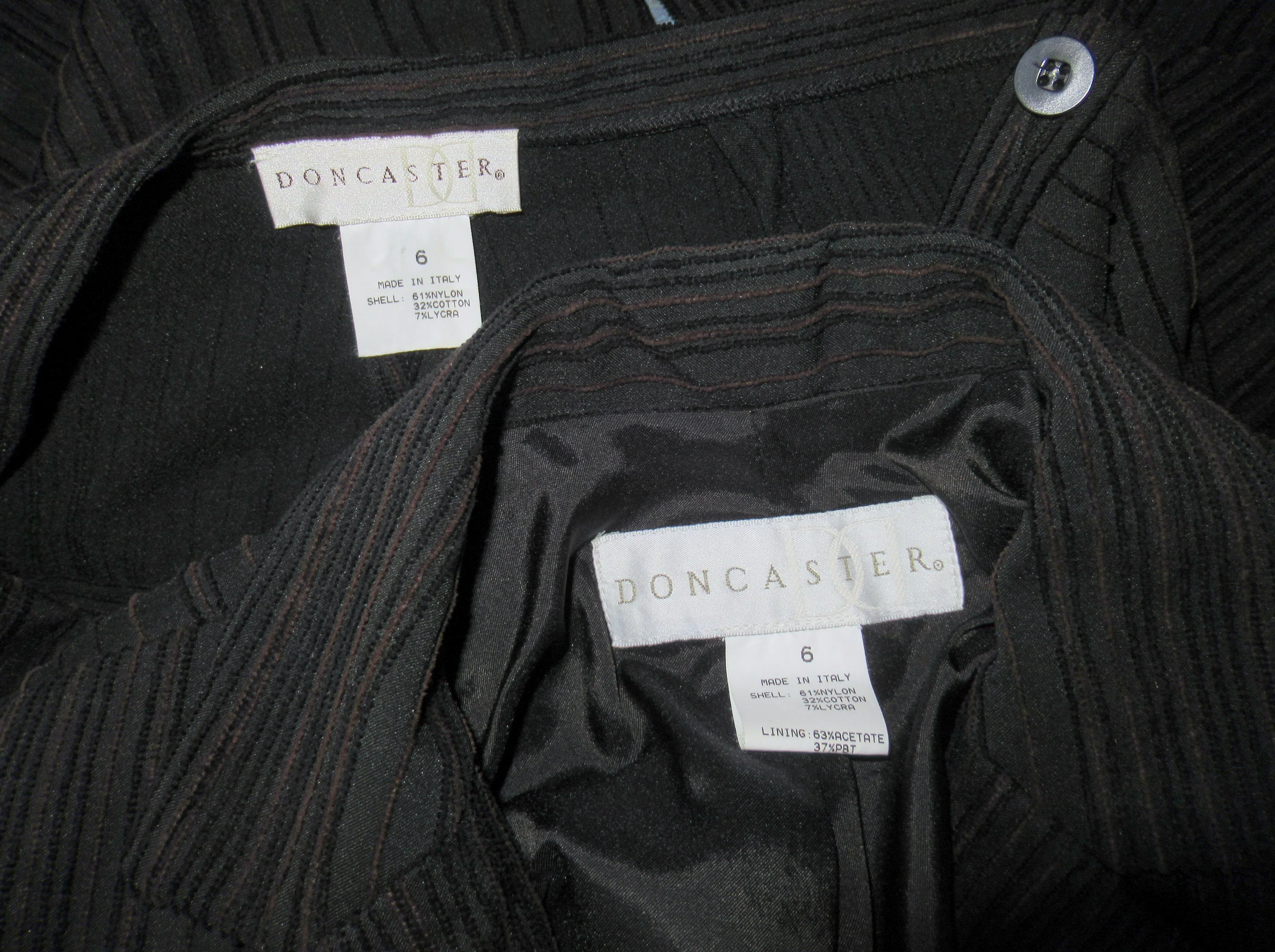 Doncaster Pant Set Stripes In Bronze On Brown Slim Style Nylon Cotton and Lycra Bonus Inc Stretch Tank Top Vintage by Doncaster - Image 4