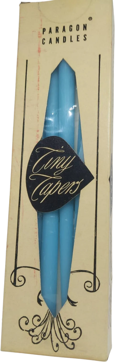 Dozen Aqua Turquoise Candle 10 '' Vintage Unburned by Paragon Candles