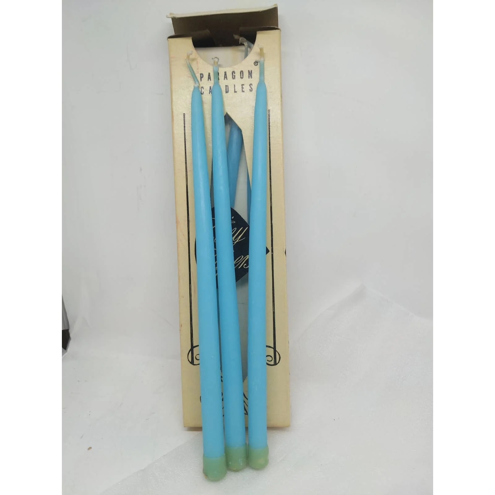 Dozen Aqua Turquoise Candle 10 '' Vintage Unburned by Paragon Candles - Image 3