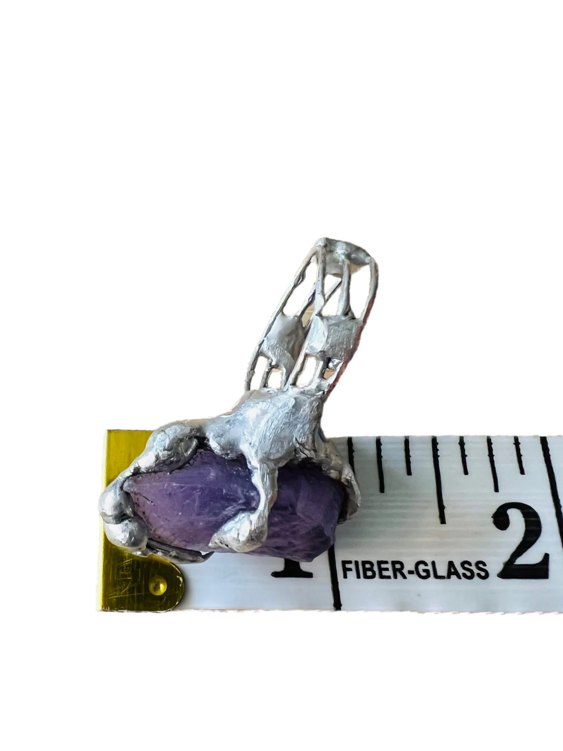 Dragon Claw Ring with Raw Quartz and Solder Handmade - Image 9
