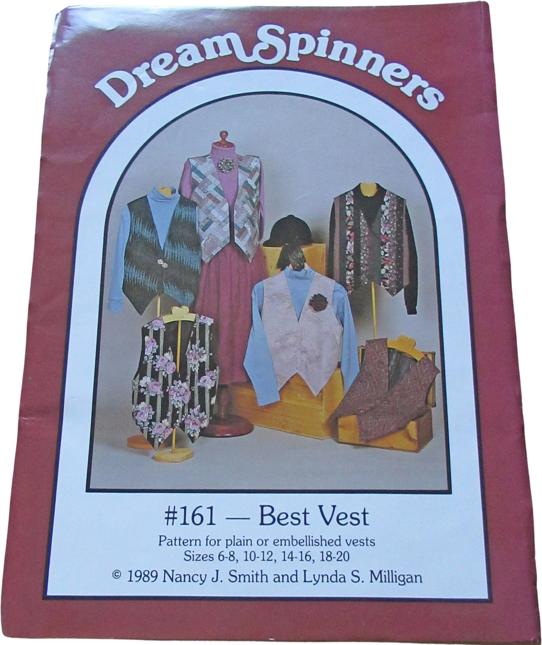 Dream Spinners Pattern 161 Plain Or Embellished Vest 1989 Nancy Smith and Lynda Mulligan Sizes 6 - 20 Intact with Instructions Made Usa