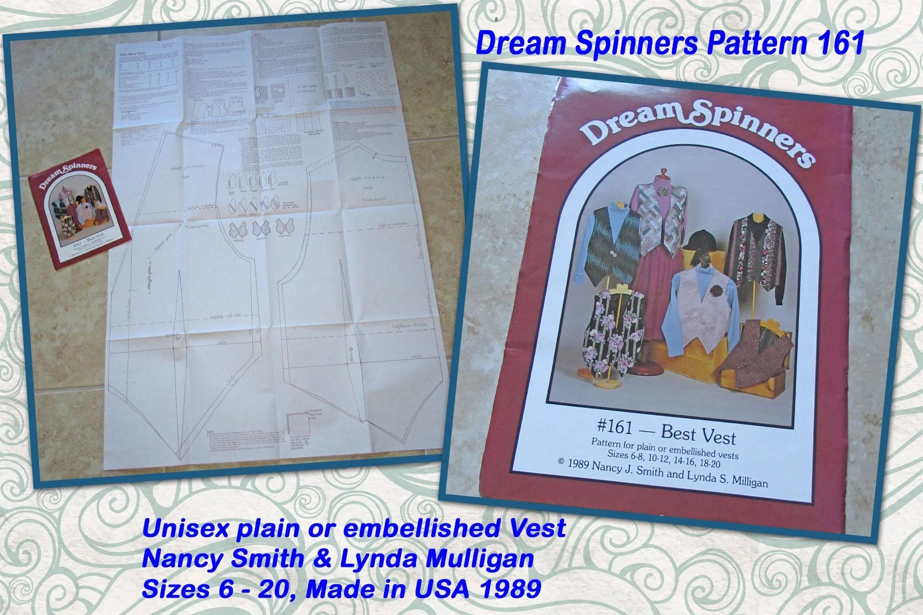 Dream Spinners Pattern 161 Plain Or Embellished Vest 1989 Nancy Smith and Lynda Mulligan Sizes 6 - 20 Intact with Instructions Made Usa - Image 2