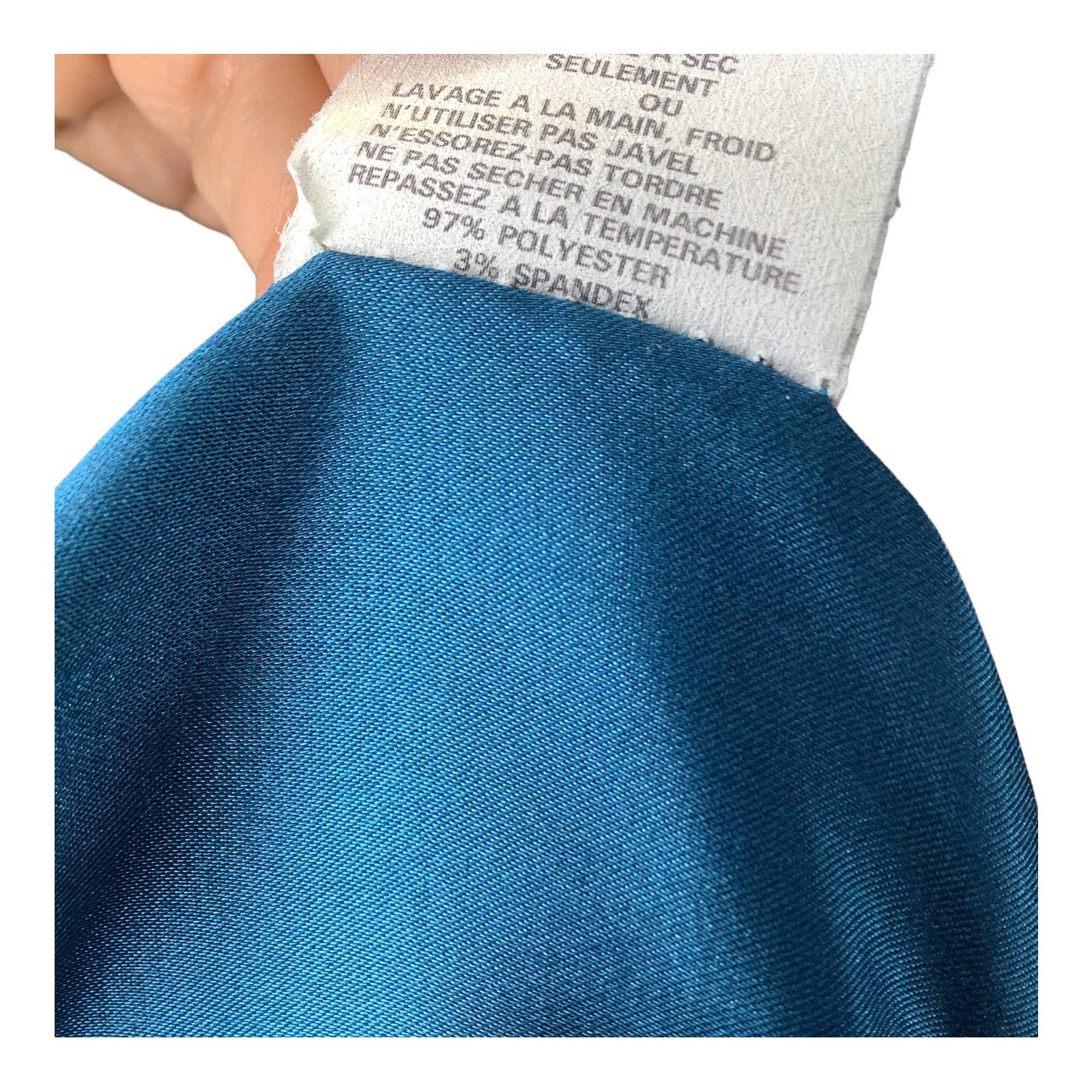 Dress 80s 90s Xs/s Teal Mermaid Ruched Bow Sheath Satin Prom by Jessica McClintock - Image 11