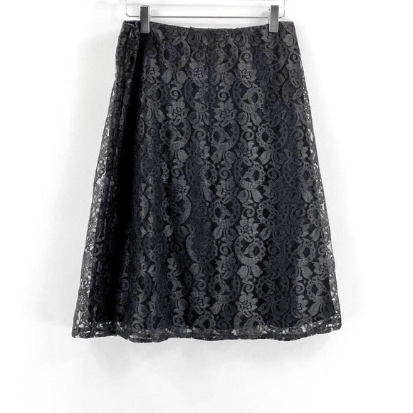 Gray Barn Lace Floral Flowy A-Line Midi Skirt Dress by Dress Barn - Image 10