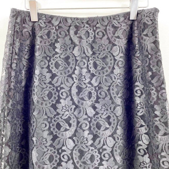 Gray Barn Lace Floral Flowy A-Line Midi Skirt Dress by Dress Barn - Image 8