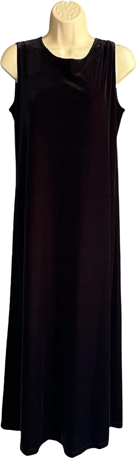 90s Long Black Velvet Hostess Maxi Dress Small By Dressing Clio