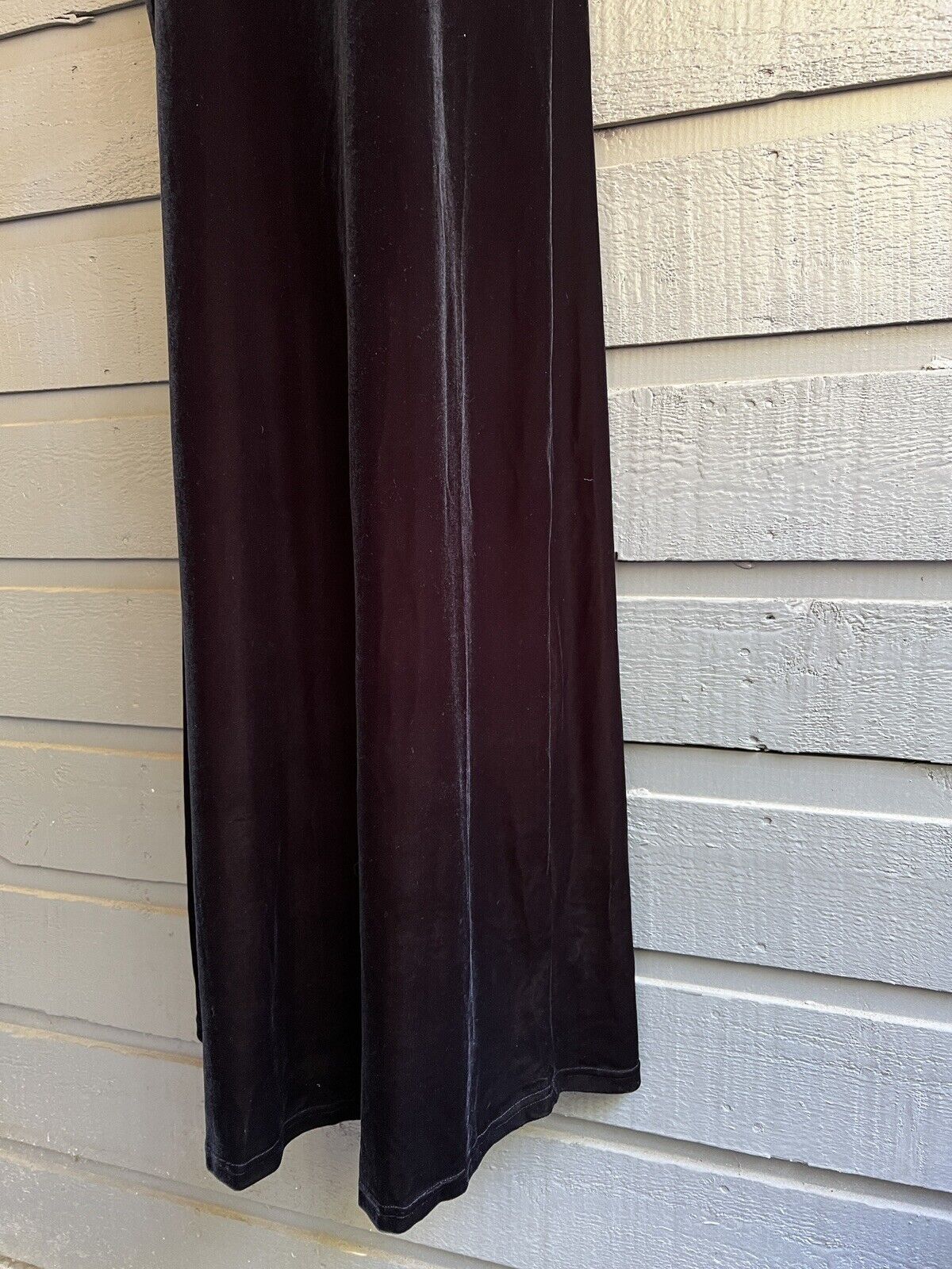 90s Long Black Velvet Hostess Maxi Dress Small By Dressing Clio - Image 4