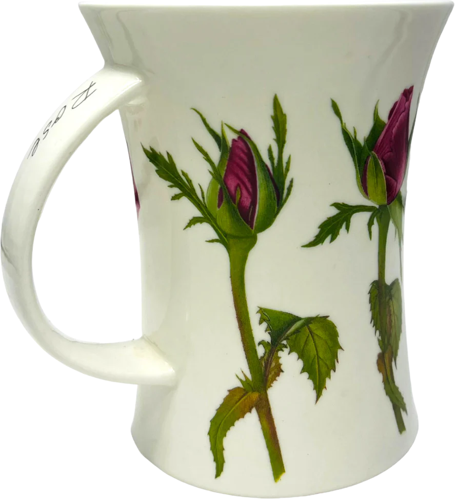 Dunoon China Pink Rose Cup Mug 4 1/2" Tall England Design Cadenza by Kathy Pickles - Image 2