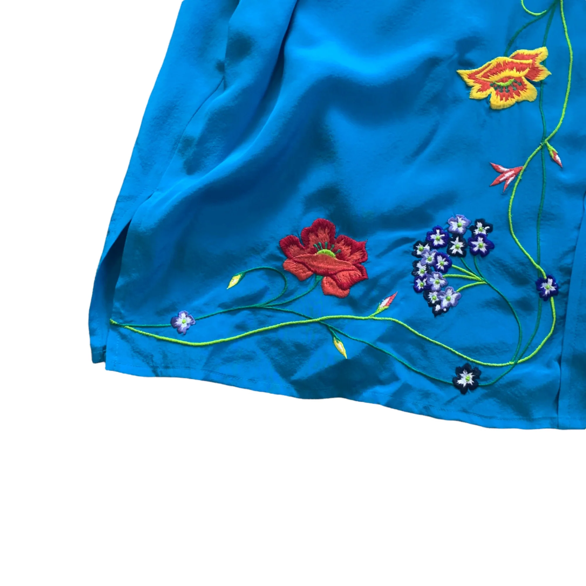 Dvf 100% Silk Floral Embroidered Blouse By Diane Von Furstenberg - Image 7