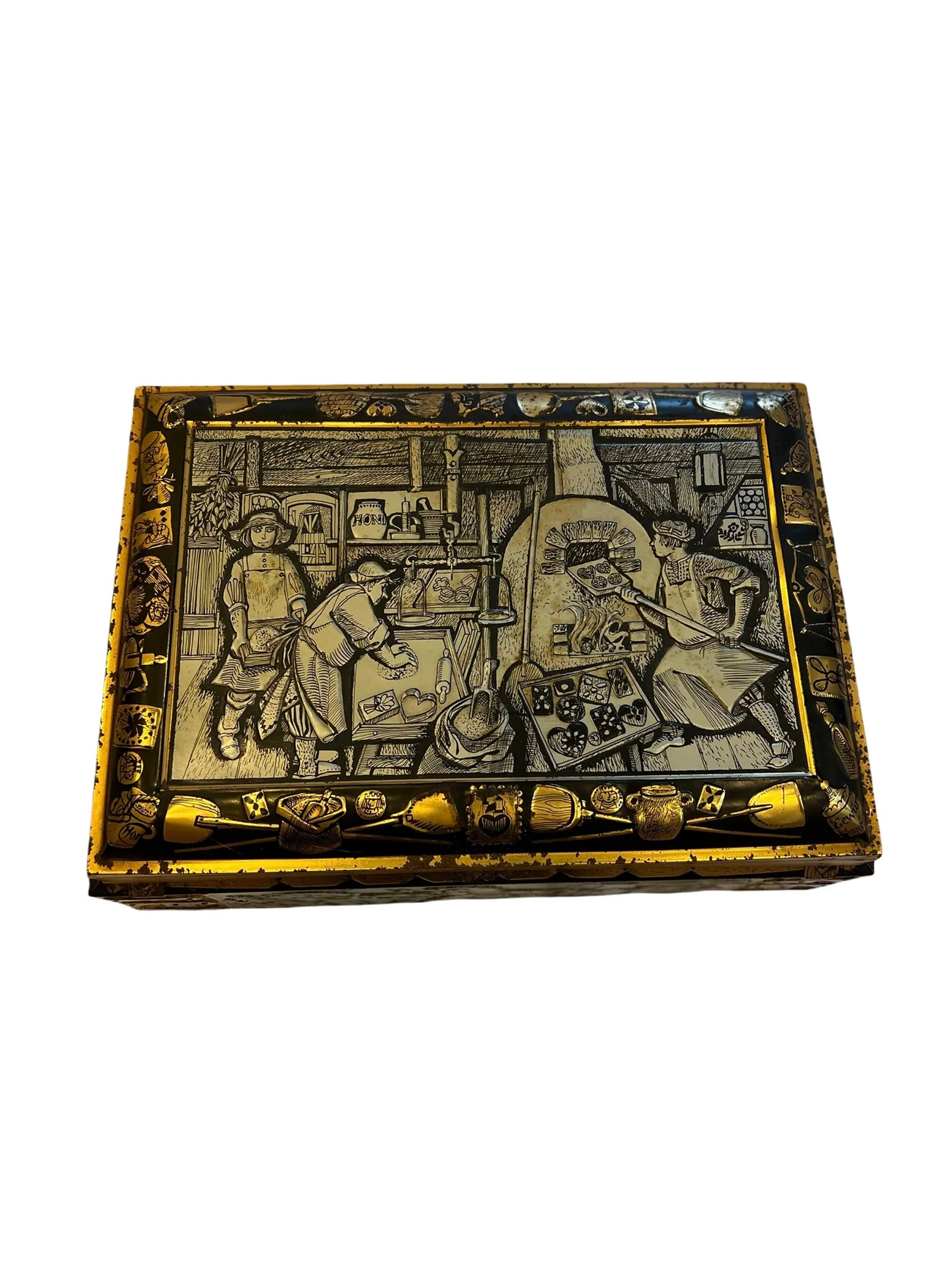 E. Otto Schmidt Biscuit Tin From Nurnberg Germany with a Paper Story In German by E. Otto Schmidt - Image 9
