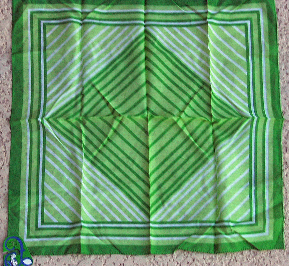 Early 60s Green Mod "deadstock" Scarf From Japan - Image 2
