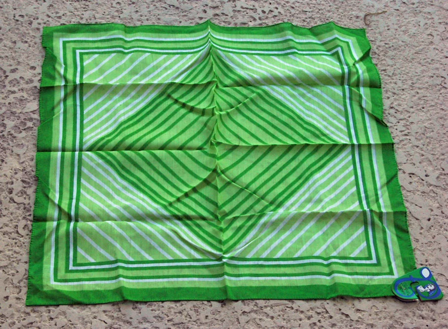 Early 60s Green Mod "deadstock" Scarf From Japan - Image 3