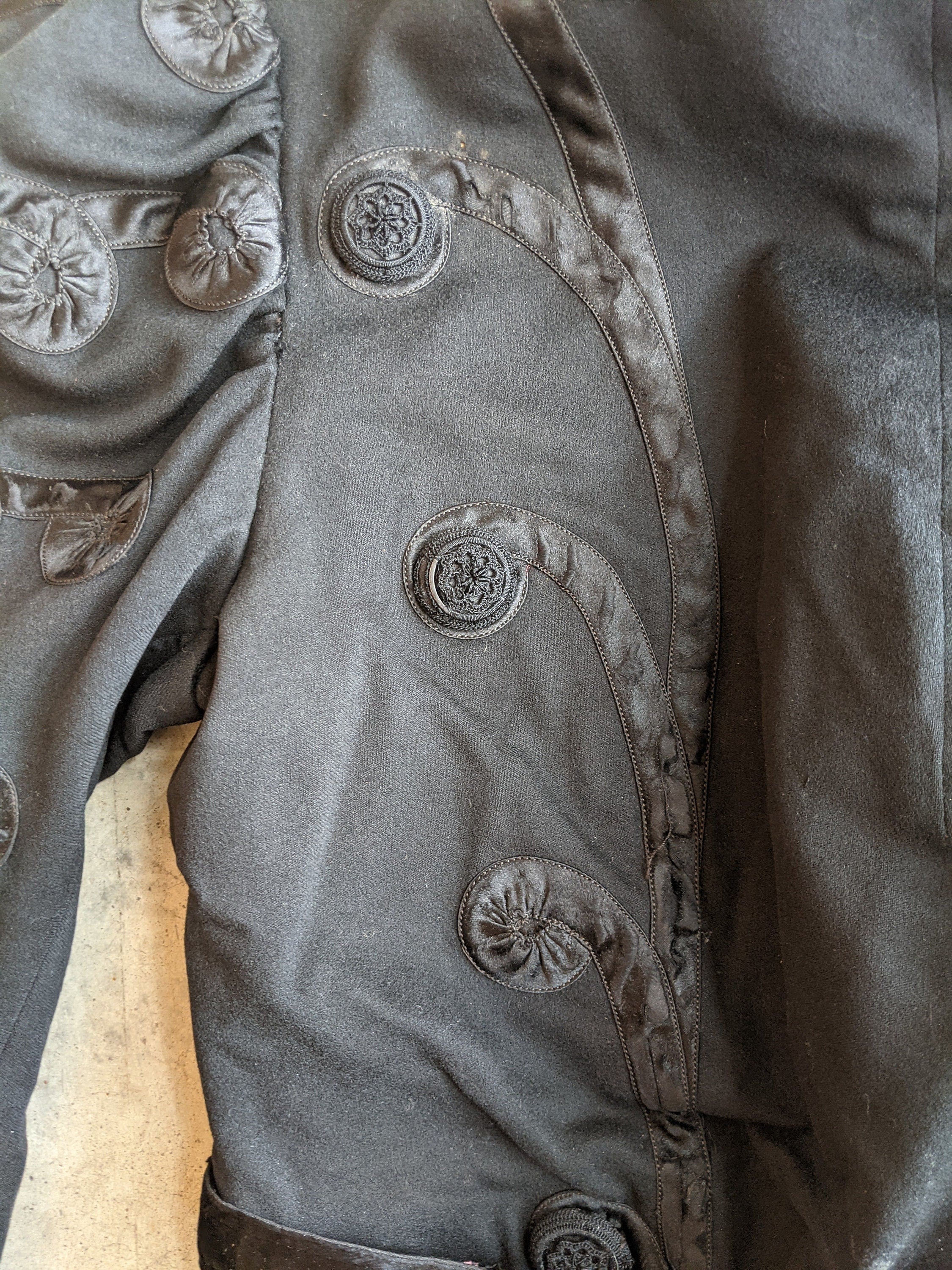 Early Edwardian Wool Silk Bodice Or Jacket Study Display Antique Edwardian Clothing Historical Fashion - Image 9
