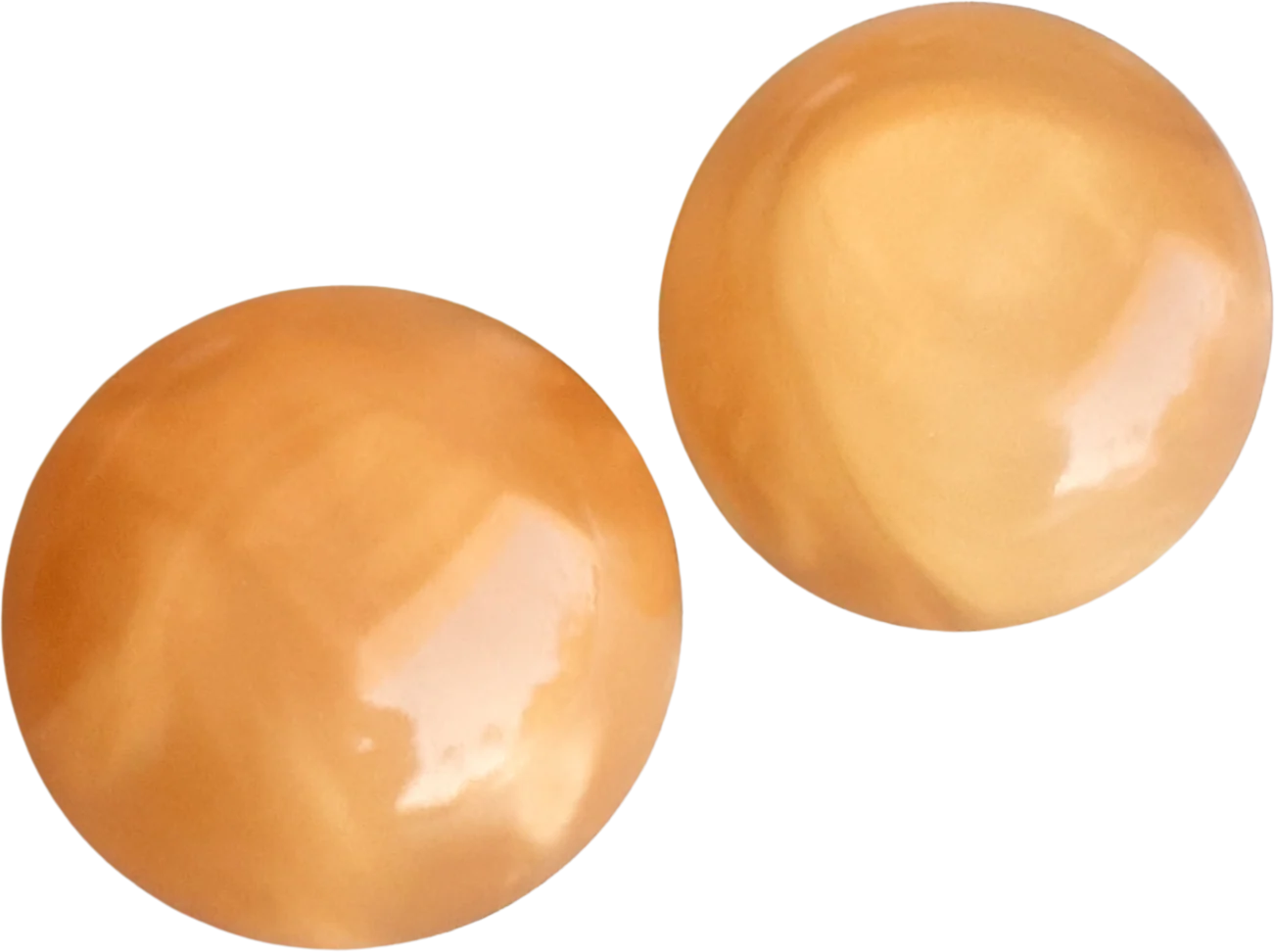 Earrings Clip On Butterscotch Yellow Domed Japan
