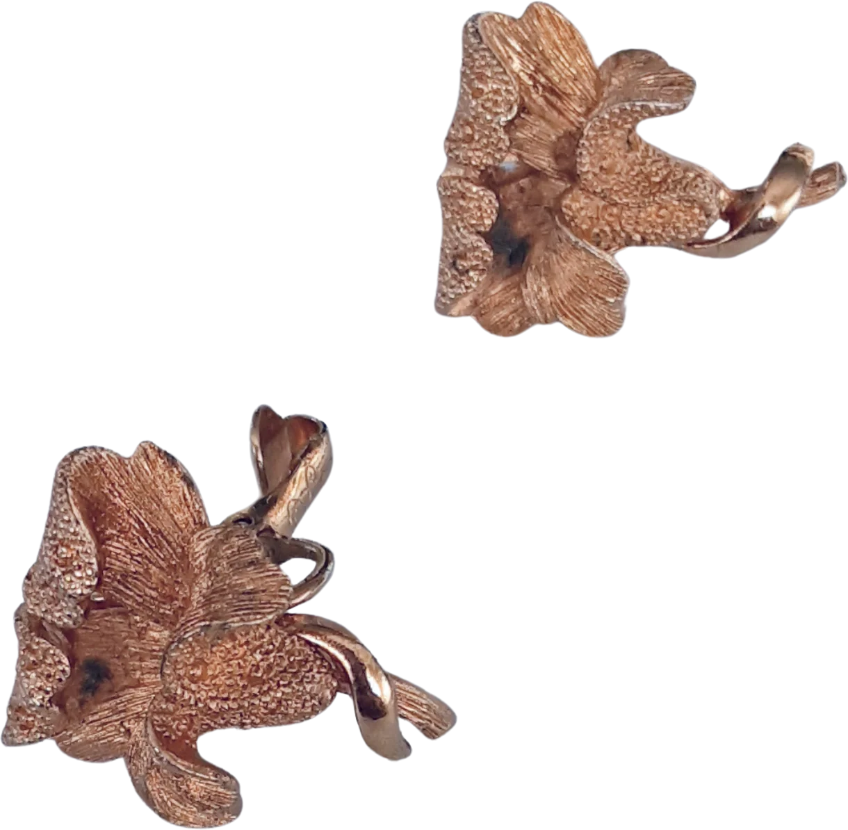 Earrings Jack In The Pulpit Flower Clip On Golden By Coro