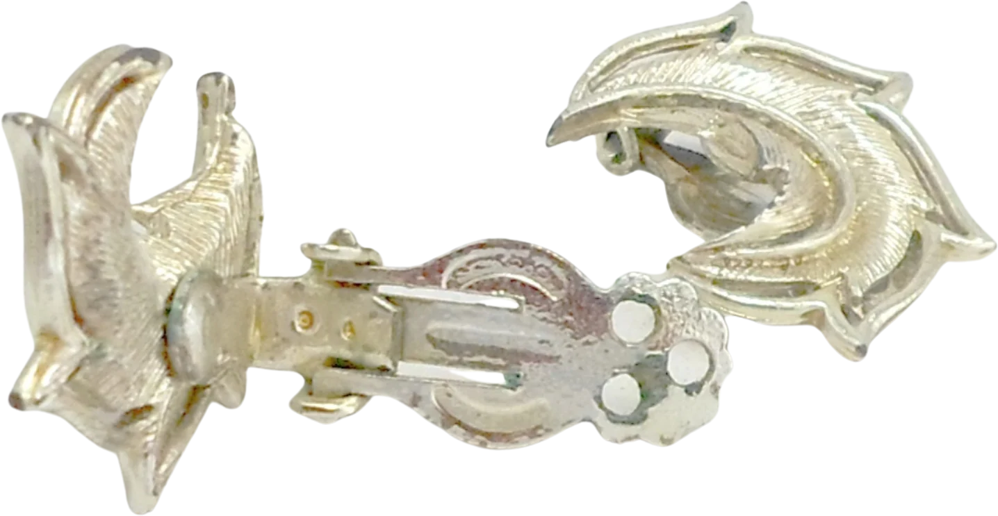 Earrings Swirly Pinwheel Feather Clip On - Image 2