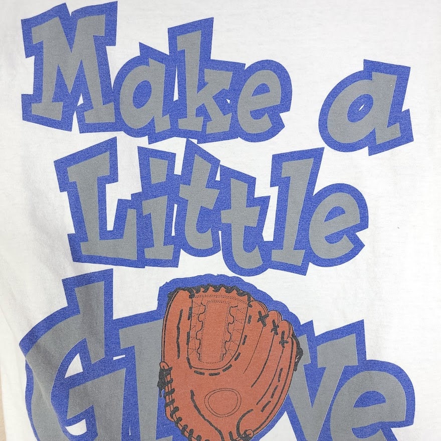 Eastbay Baseball T-Shirt Vintage 90s Do a Little Dance Make a Little Glove Made In Usa Mens Size Medium - Image 5