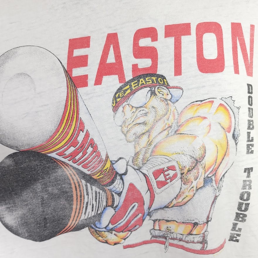 Easton Baseball Bats T-Shirt Vintage 90s Destroyed Made In Usa Mens Size Large - Image 2