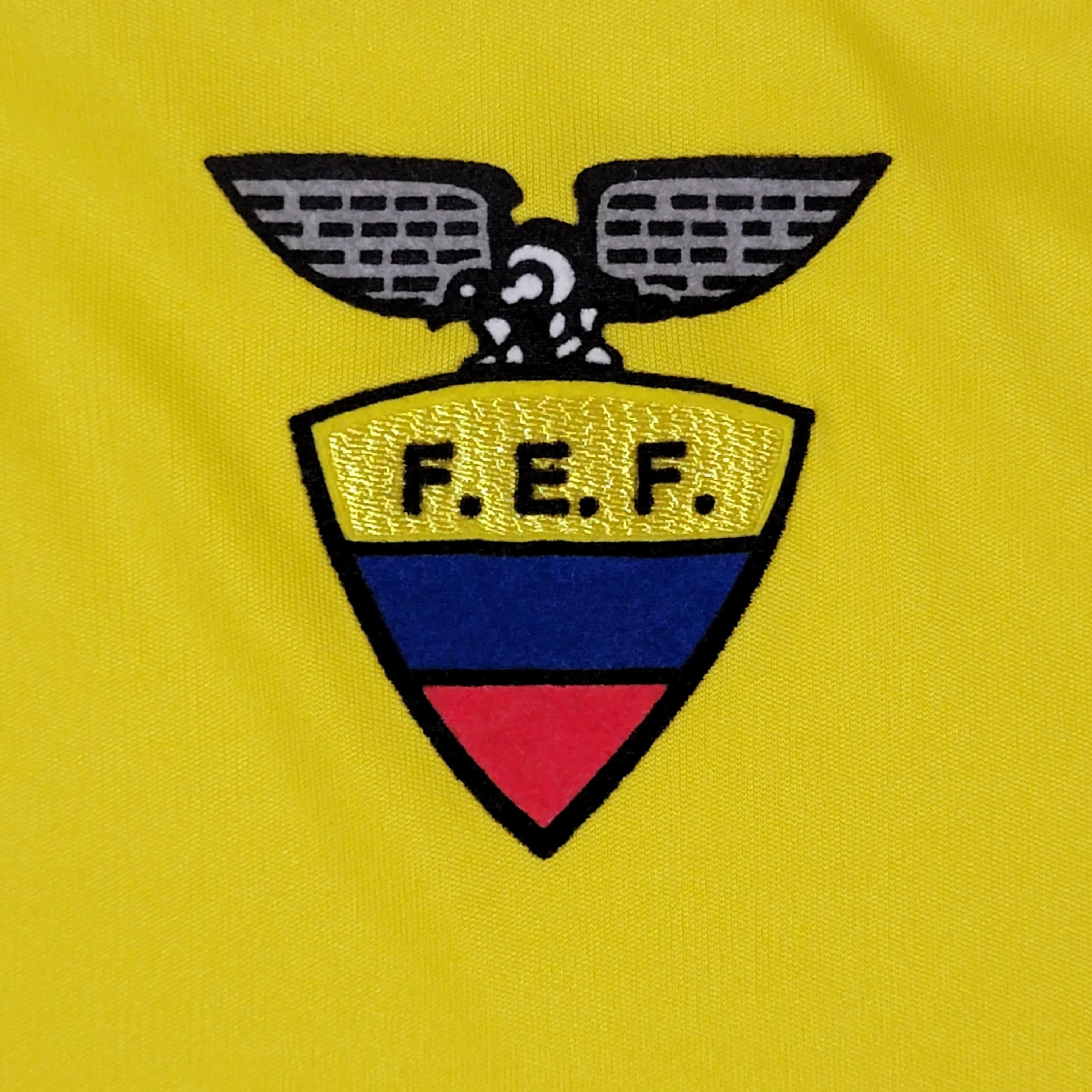 Ecuador National Team Marathon Soccer Jersey Yellow Blue Kit Shirt Traditional Home Uniform Size Men's - Image 4