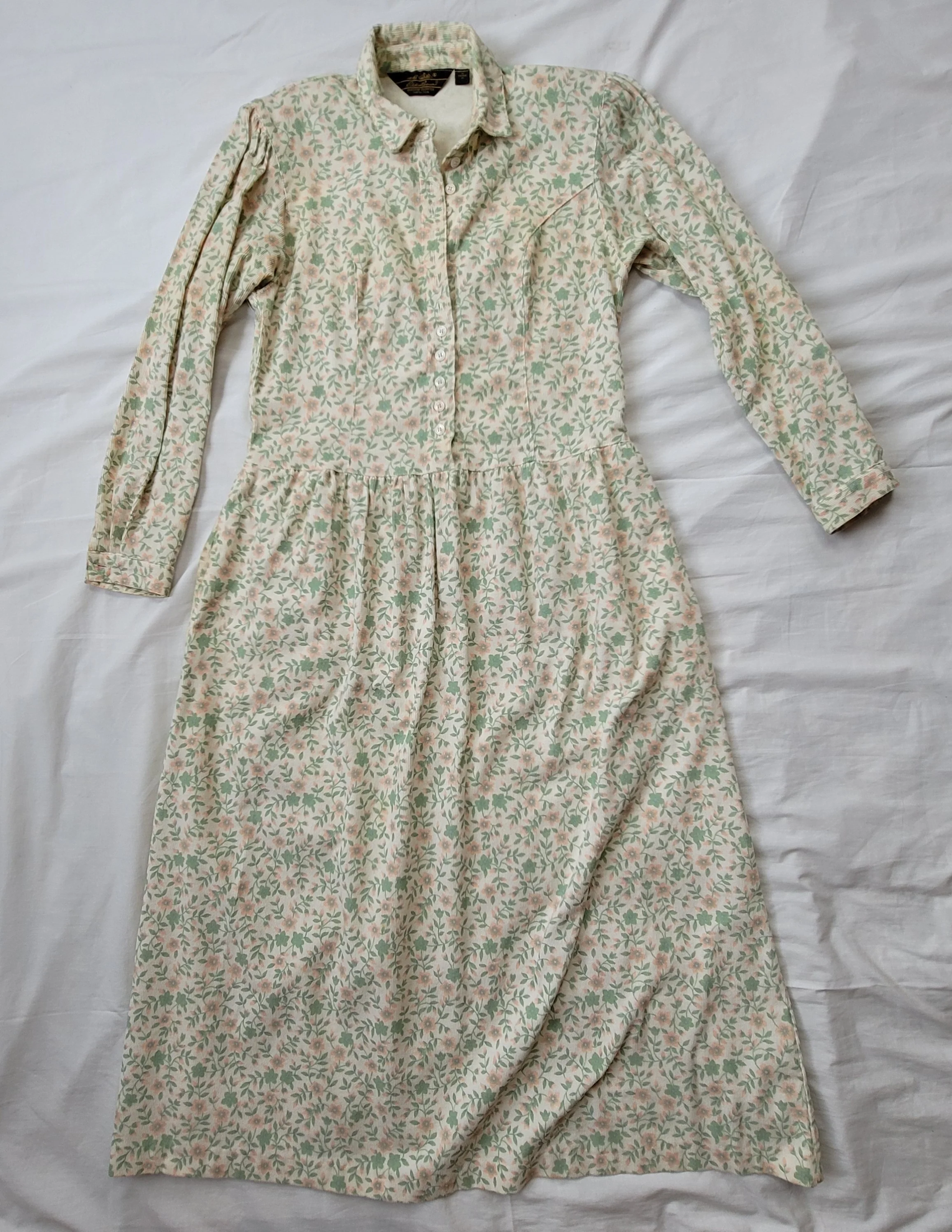 Eddie Bauer Corduroy Floral Dress M Modest Pockets By Eddie Bauer - Image 12