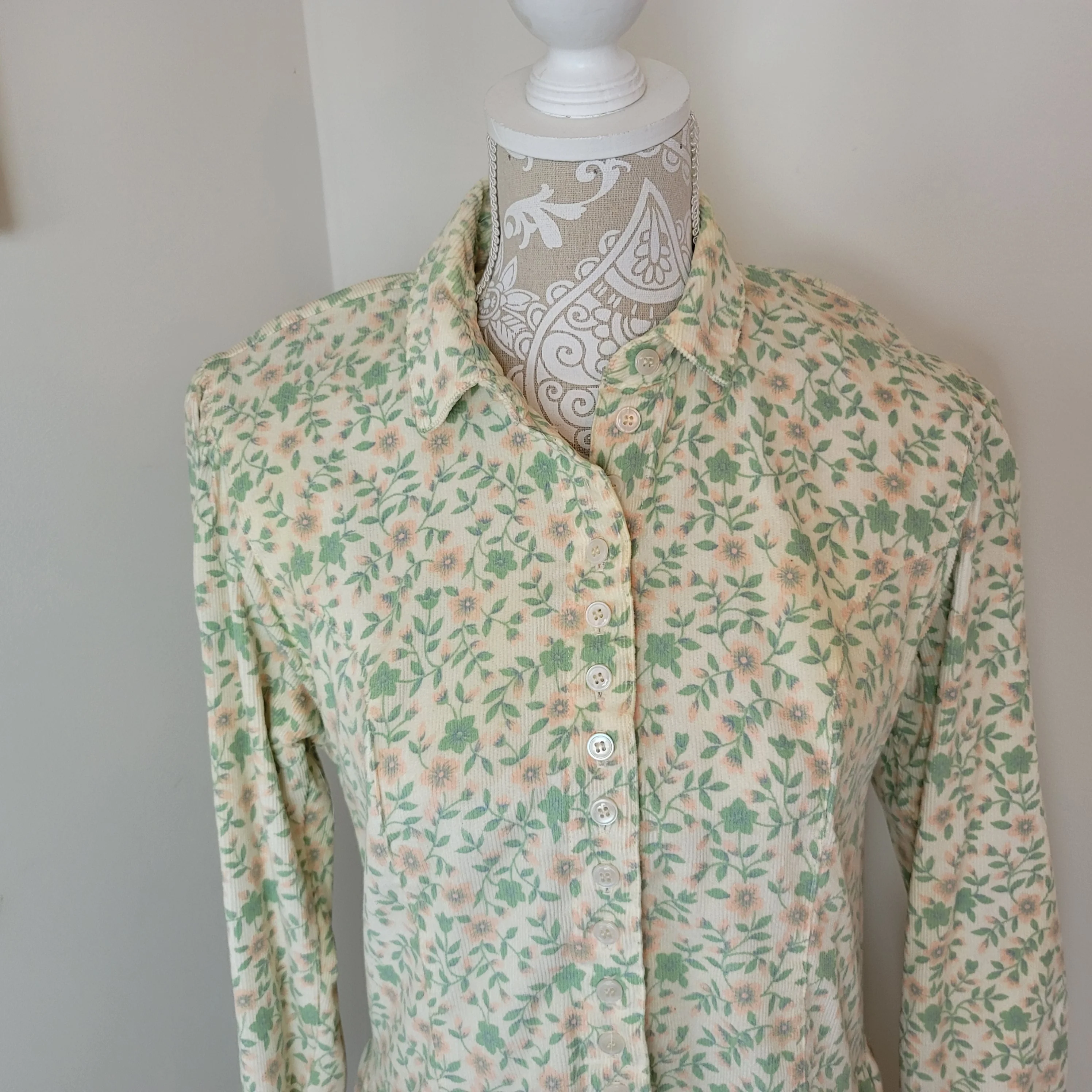 Eddie Bauer Corduroy Floral Dress M Modest Pockets By Eddie Bauer - Image 4