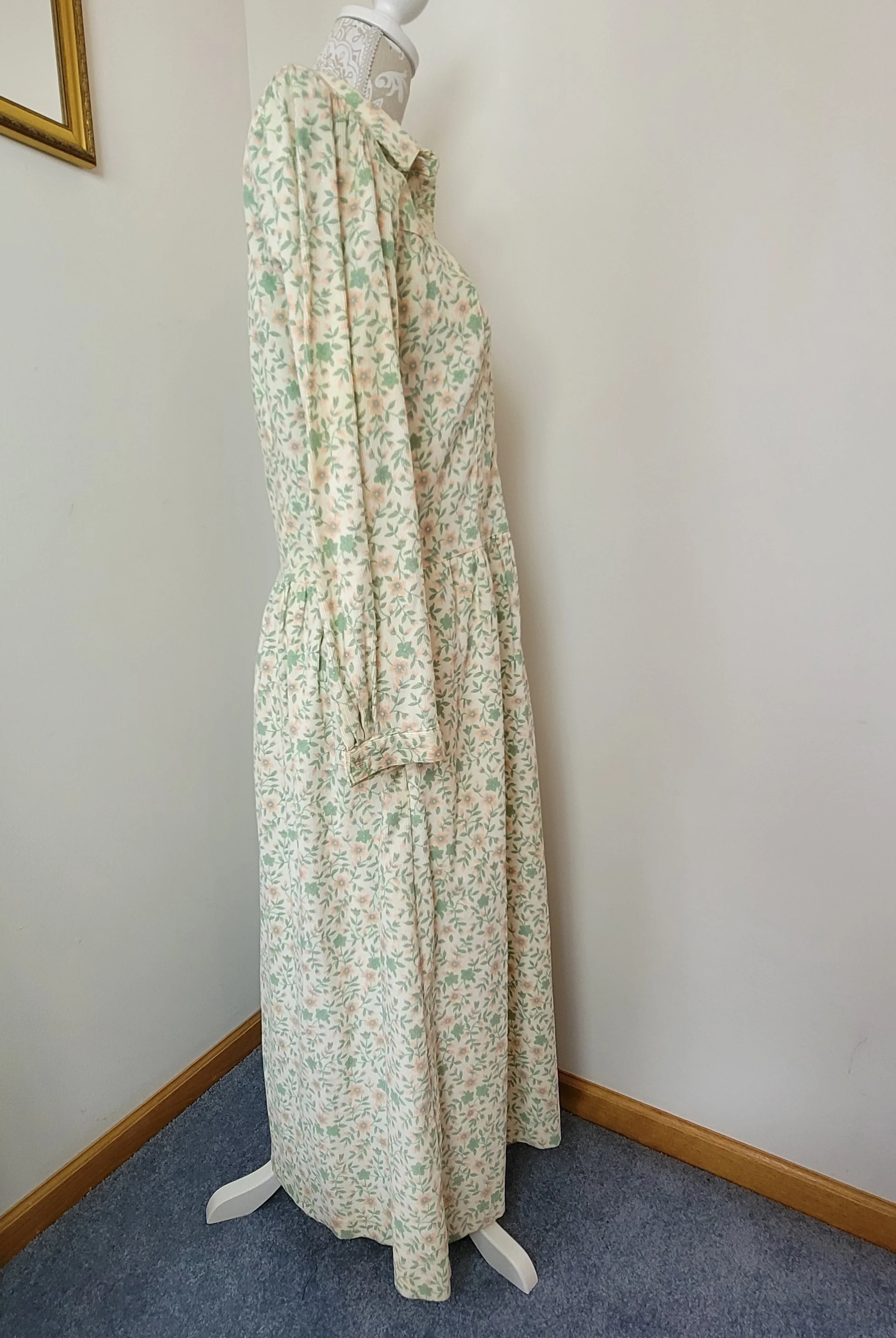Eddie Bauer Corduroy Floral Dress M Modest Pockets By Eddie Bauer - Image 6