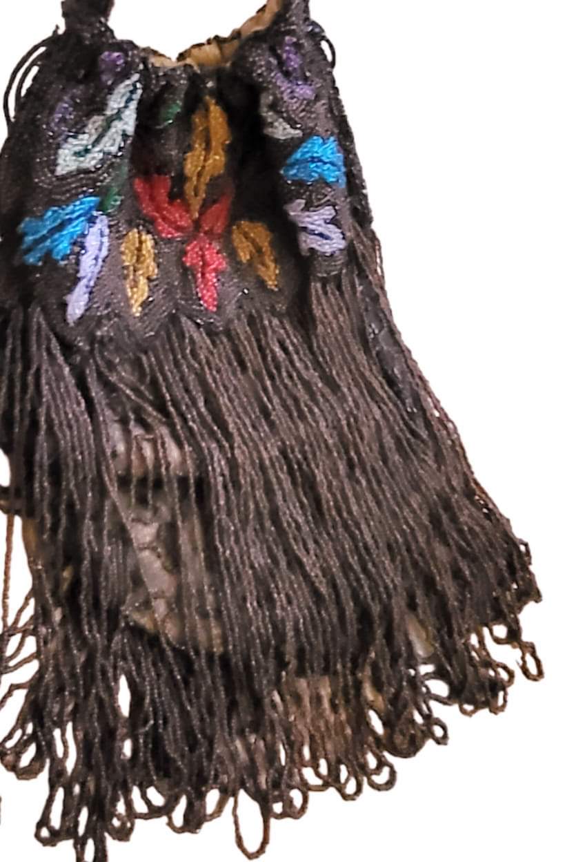 Edwardian Antique Exquisitely Beaded Reticule Bag Purse - Image 5