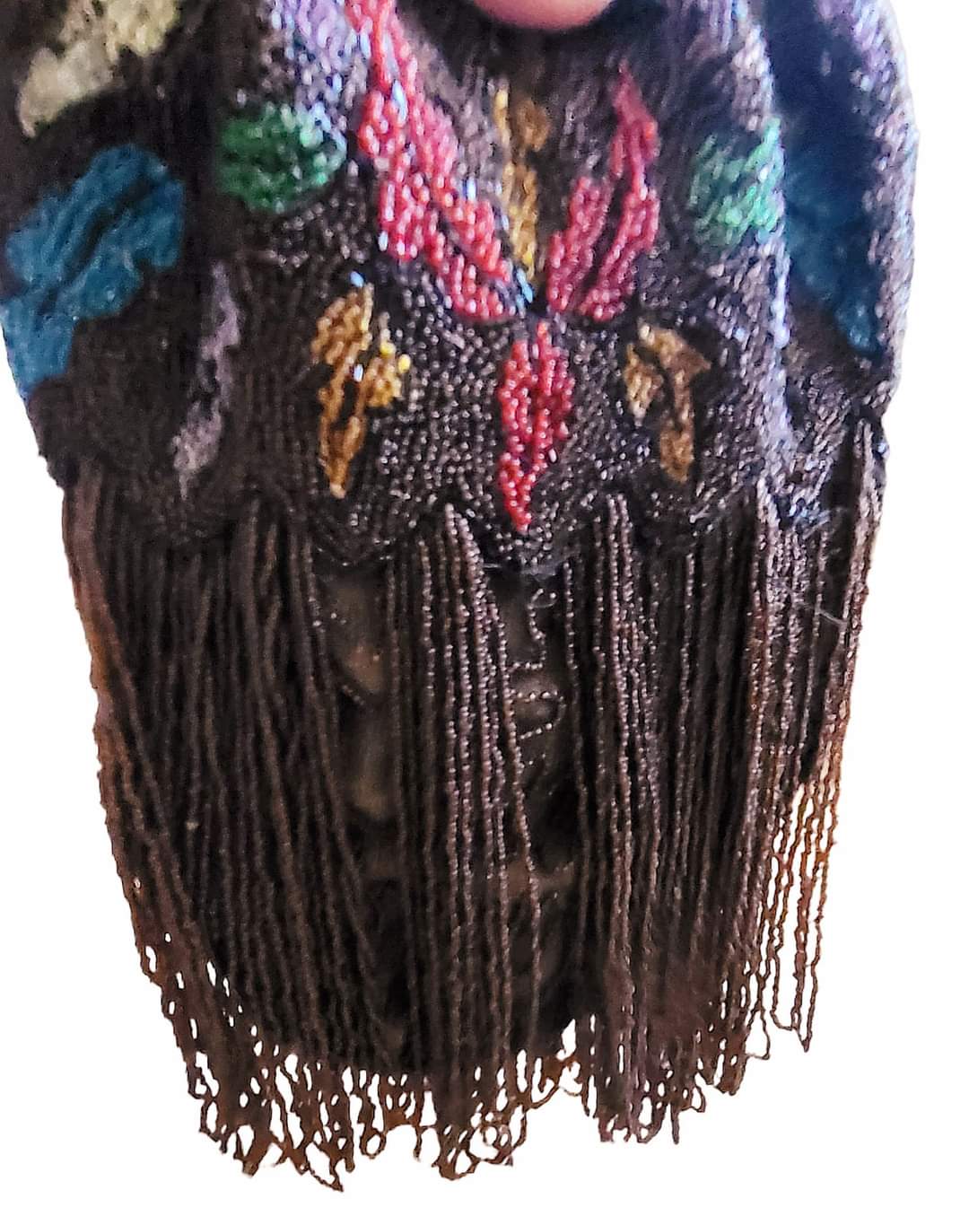 Edwardian Antique Exquisitely Beaded Reticule Bag Purse - Image 7