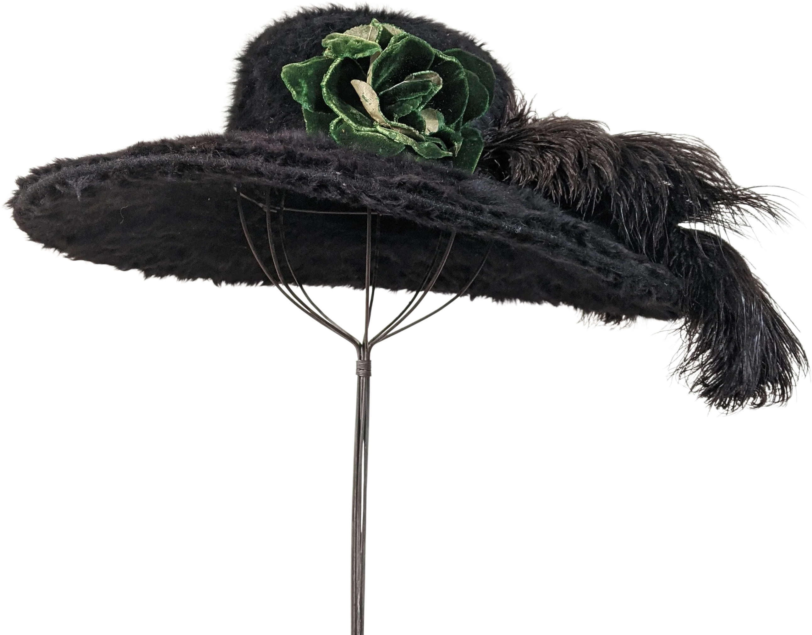 Edwardian Beaver Hat Ostrich Feather Antique Edwardian Clothing Historical Fashion Accessories