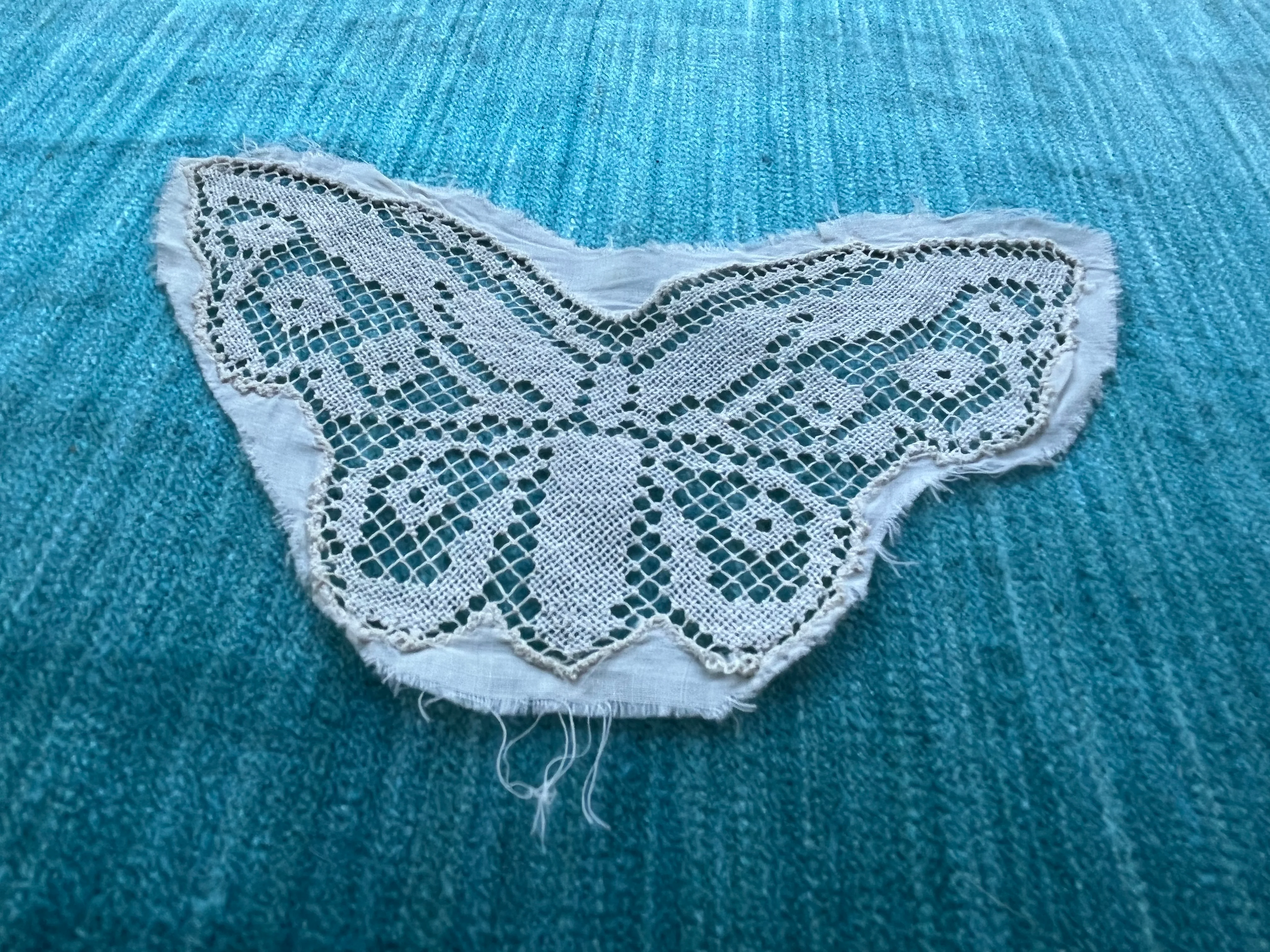 Edwardian Crochet Lace Butterfly Or Moth Applique - Image 4