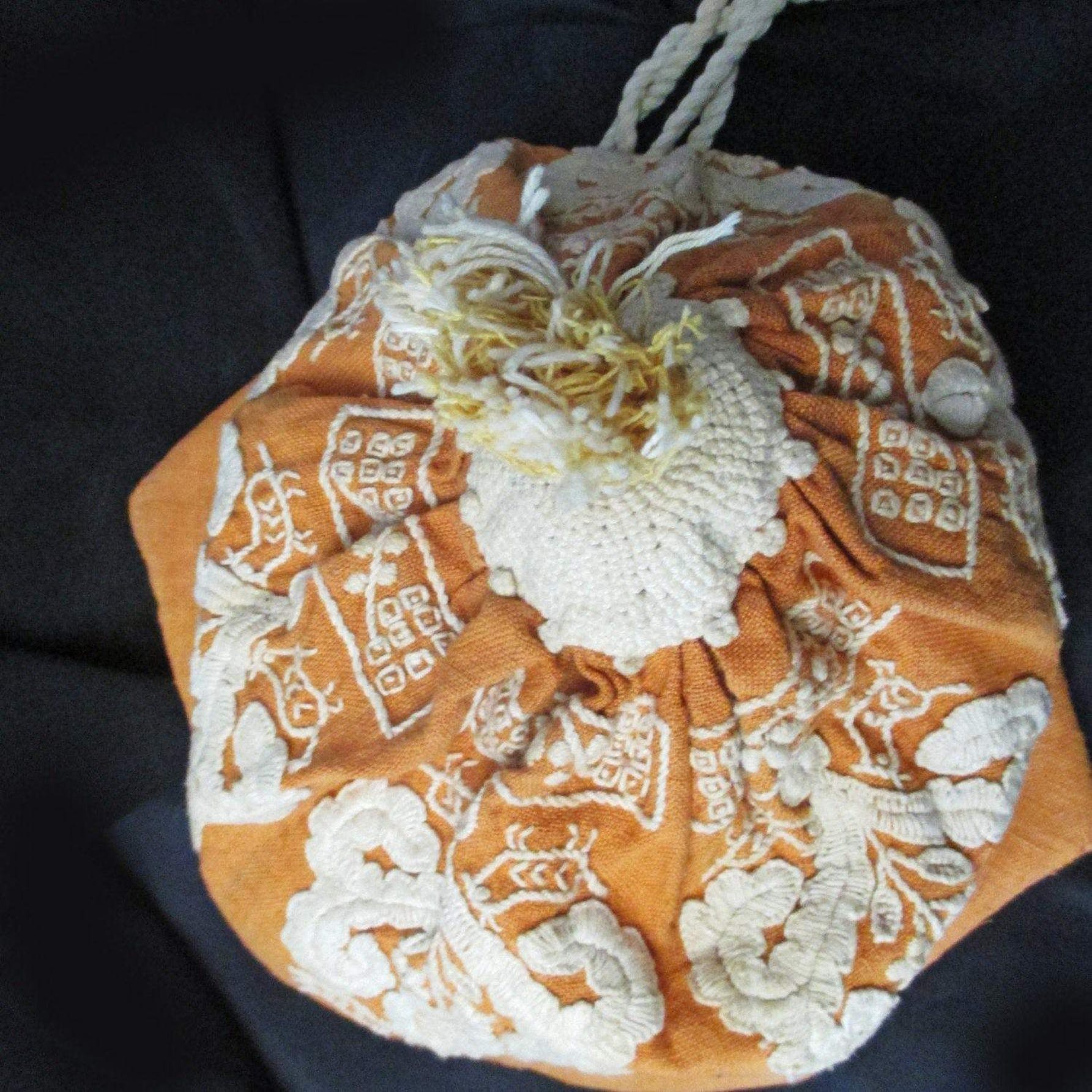 Edwardian Handmade Embroidered Pouch Purse - Image 2