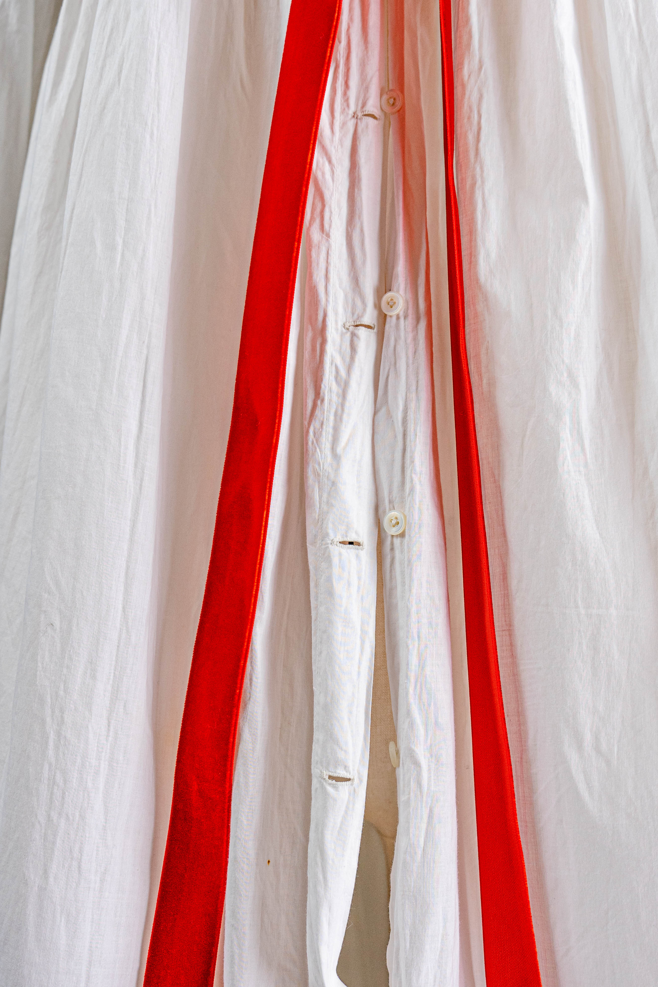 Edwardian Stunning Cotton Nightgown Silk Ribbons With Train - Image 10