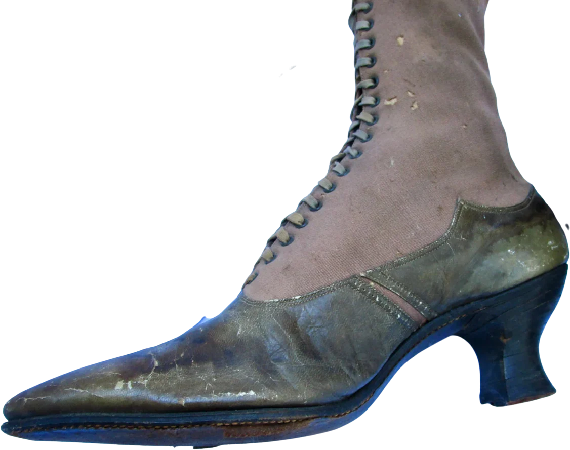 Edwardian/Victorian 2-tone Ladies' Boots For Study Display Restoration - Image 3
