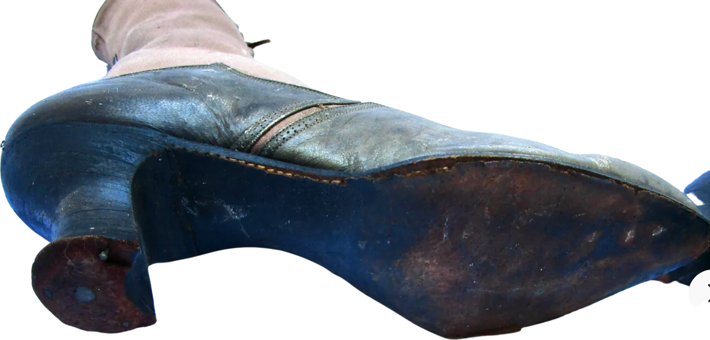 Edwardian/Victorian 2-tone Ladies' Boots For Study Display Restoration - Image 8