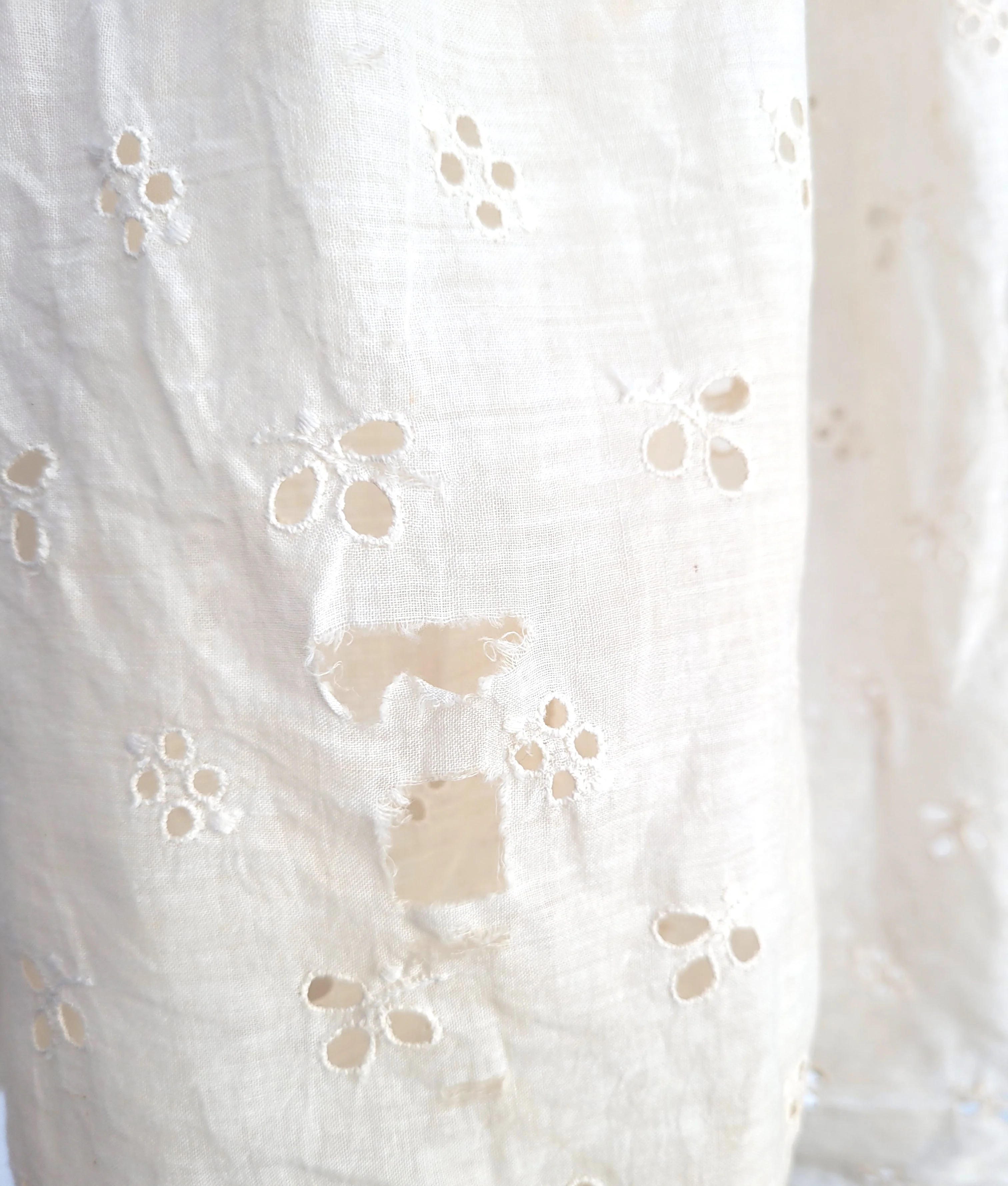 Edwardian Vintage Monobosom Maxi Dress Lace Embroidery - Image 8