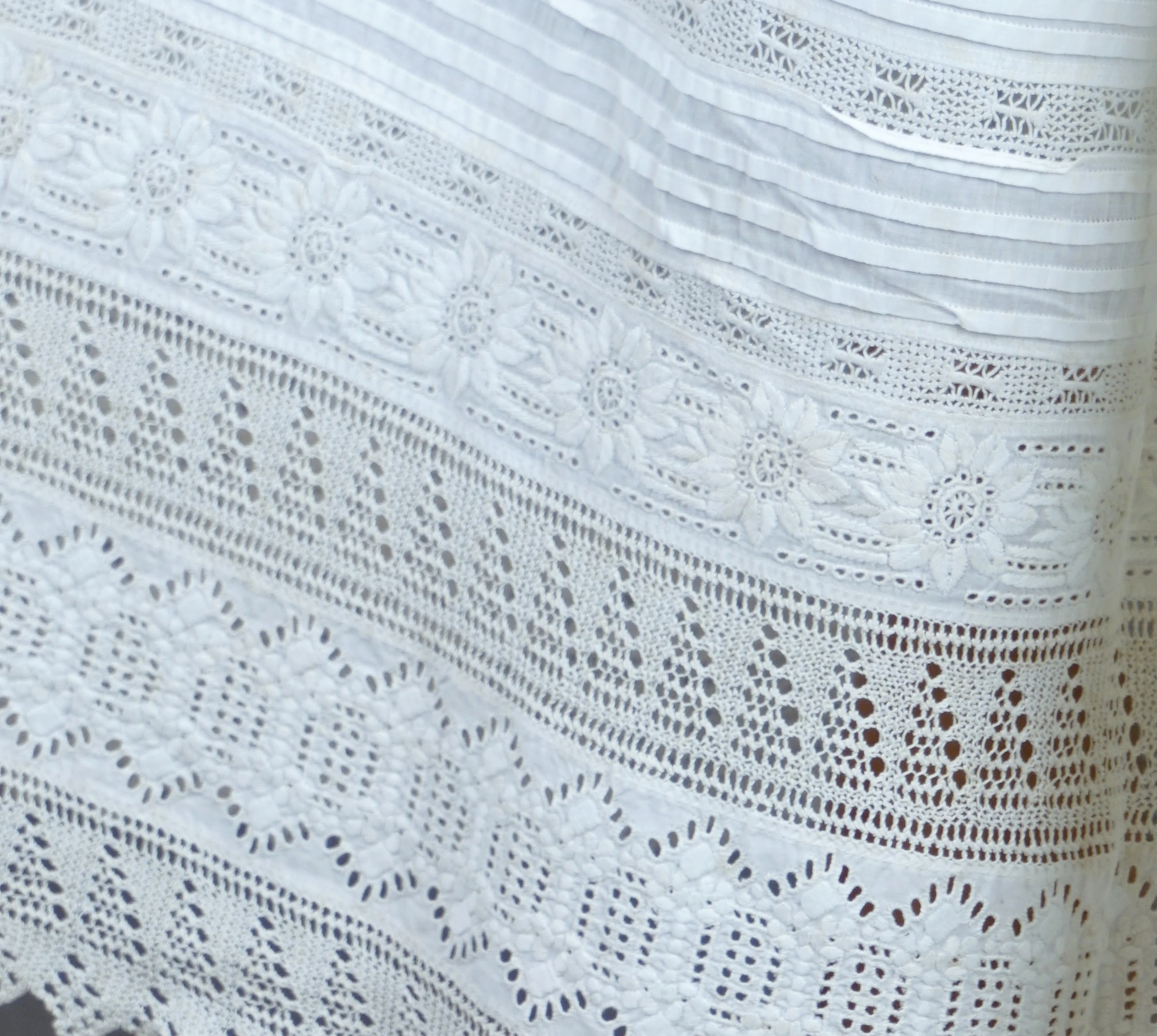 Edwardian White Petticoat With Broderie Anglais Eyelet Trim - Image 6