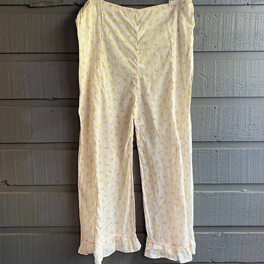 50s Yellow Floral Nylon Pajamas Top Bottom Set 16/36 By Elaine Sklar - Image 11