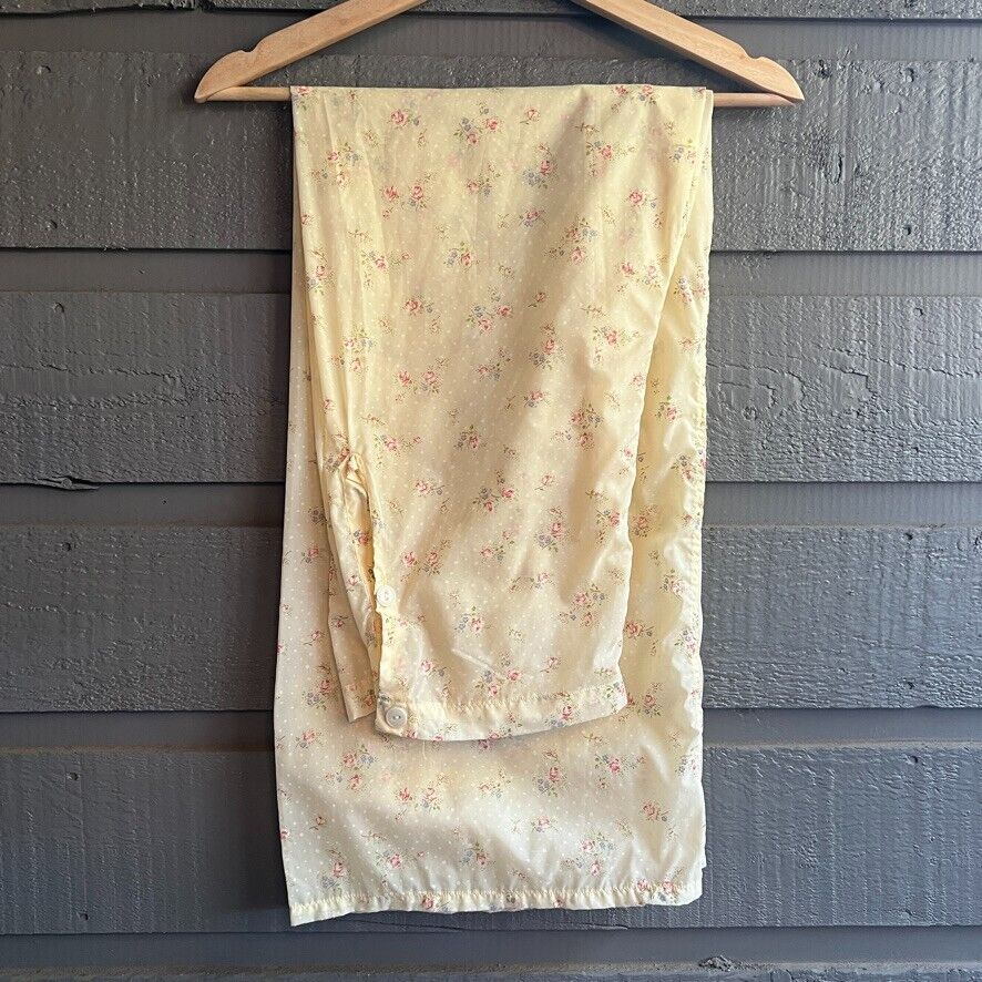50s Yellow Floral Nylon Pajamas Top Bottom Set 16/36 By Elaine Sklar - Image 9