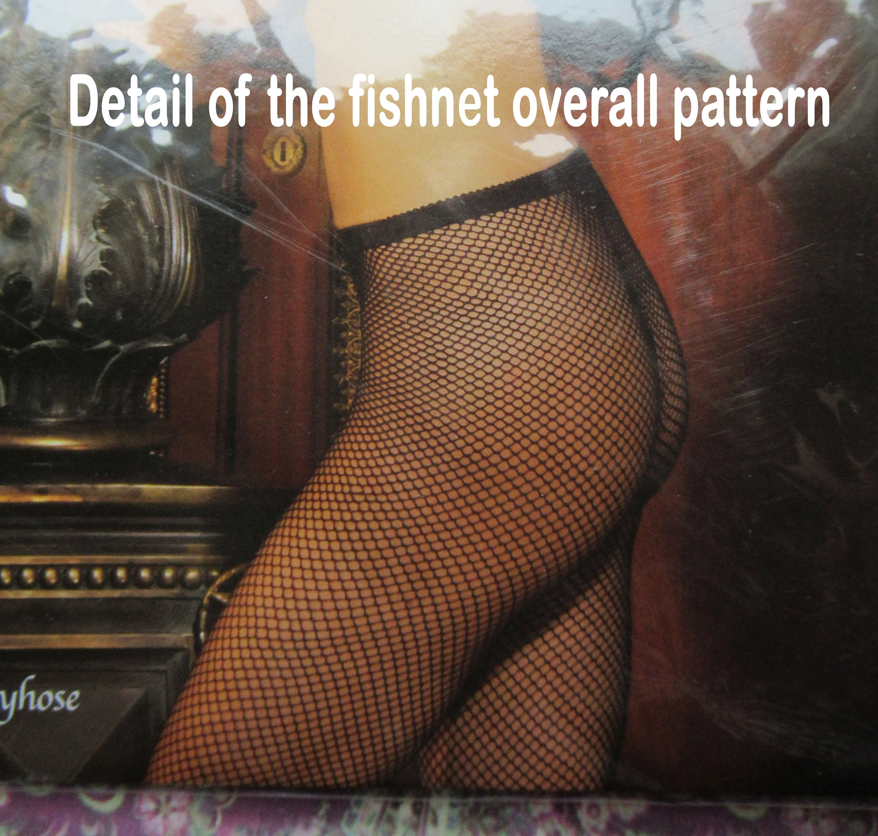 Elegant Moments Fishnet Pantyhose Tights New In Package Style 1733 Black Made In Taiwan 100% Nylon Vintage - Image 6
